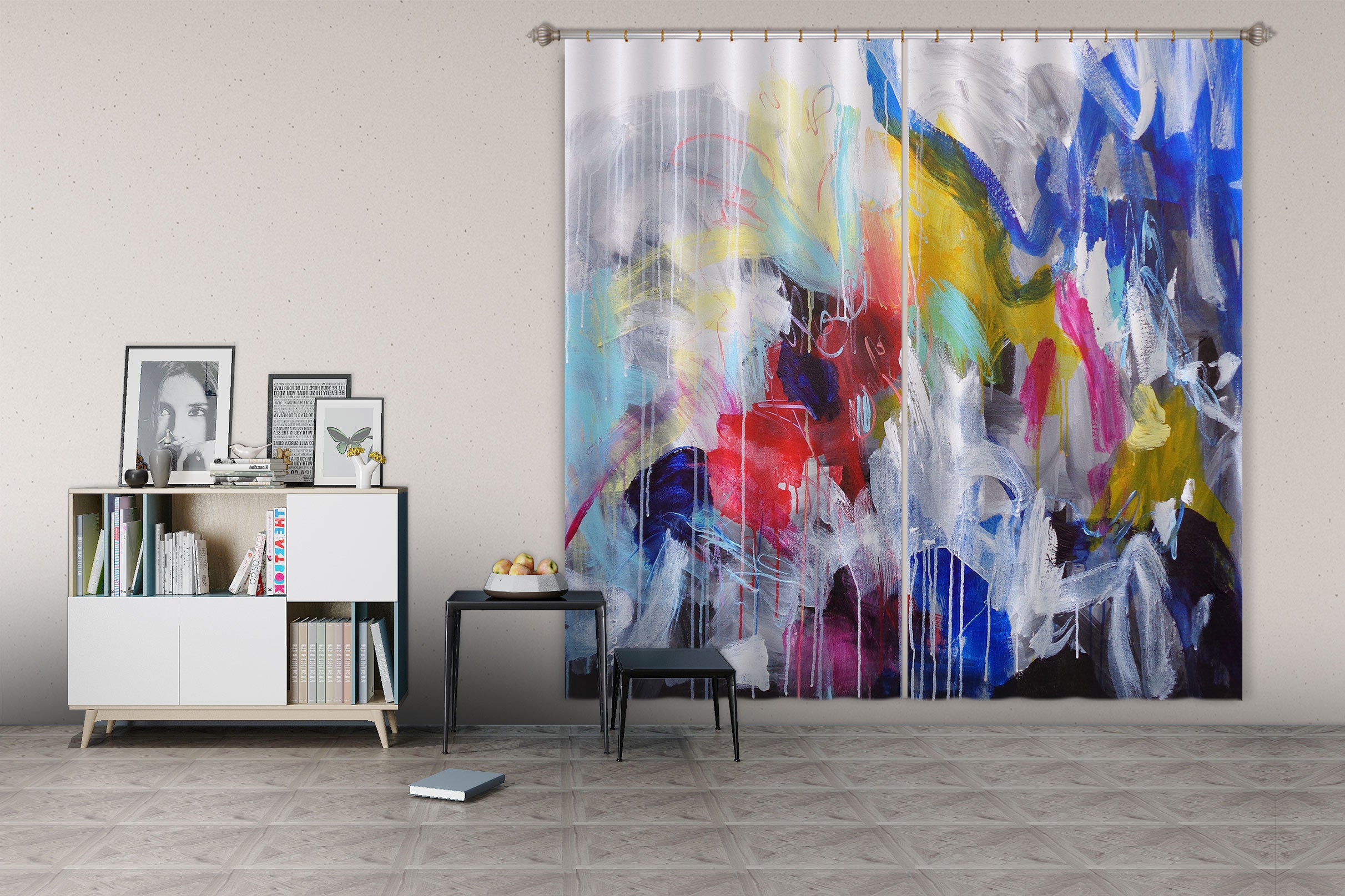 3D Color Watercolor 2427 Misako Chida Curtain Curtains Drapes