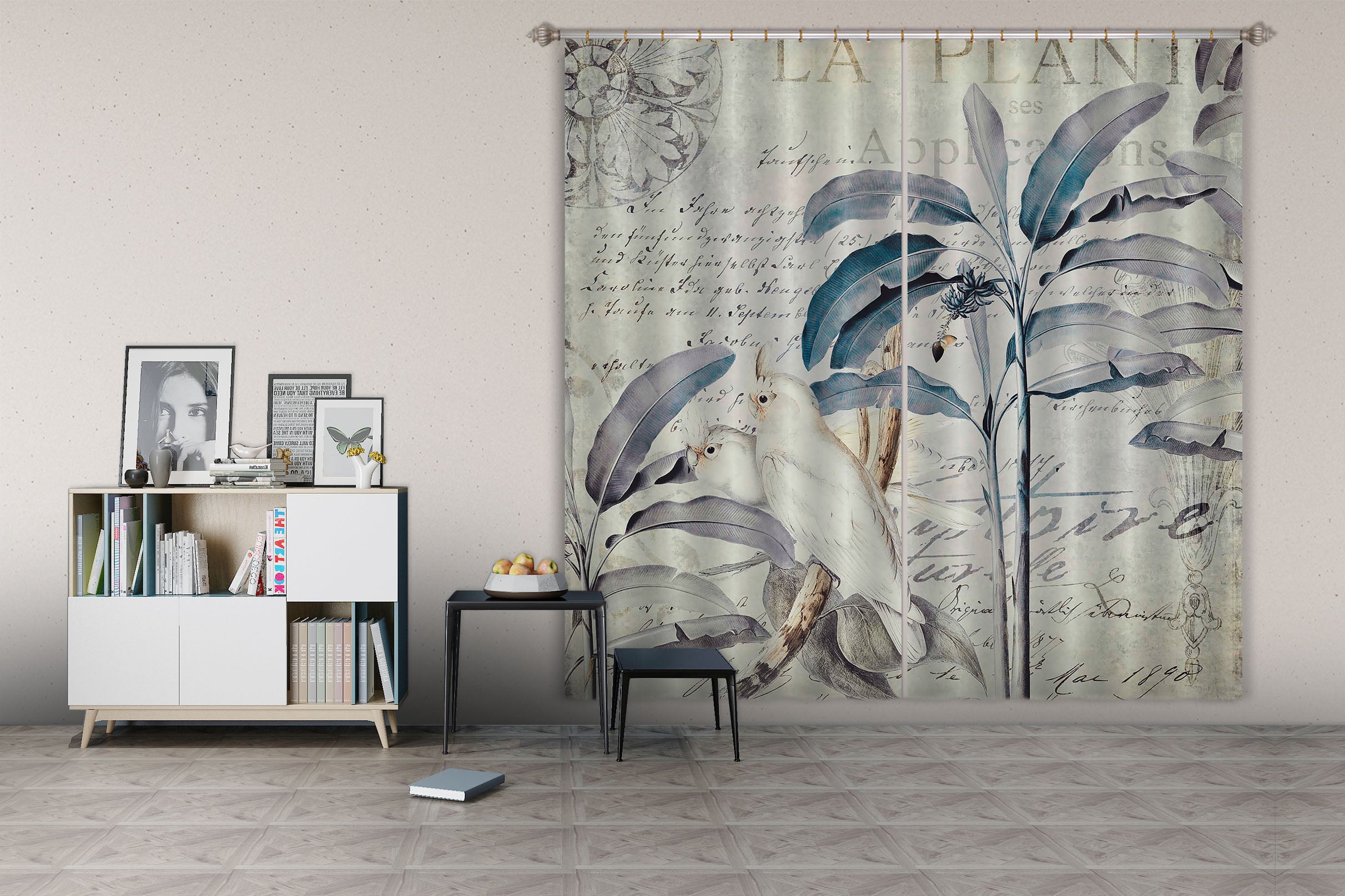 3D White Bird 071 Andrea haase Curtain Curtains Drapes