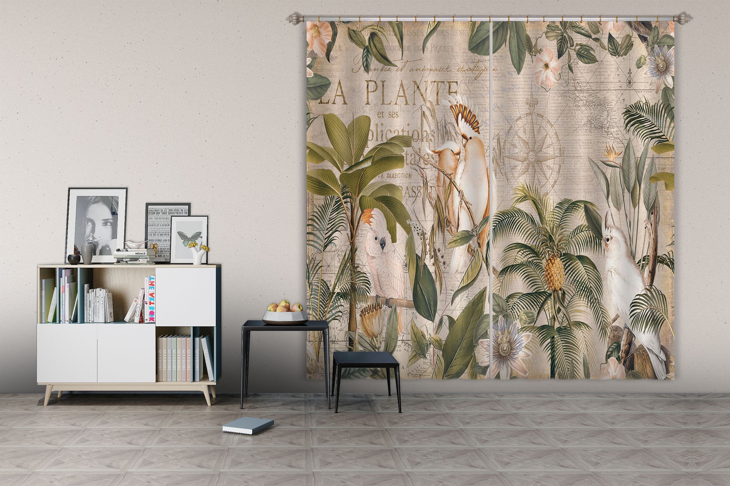 3D Bird Forest 083 Andrea haase Curtain Curtains Drapes Wallpaper AJ Wallpaper 