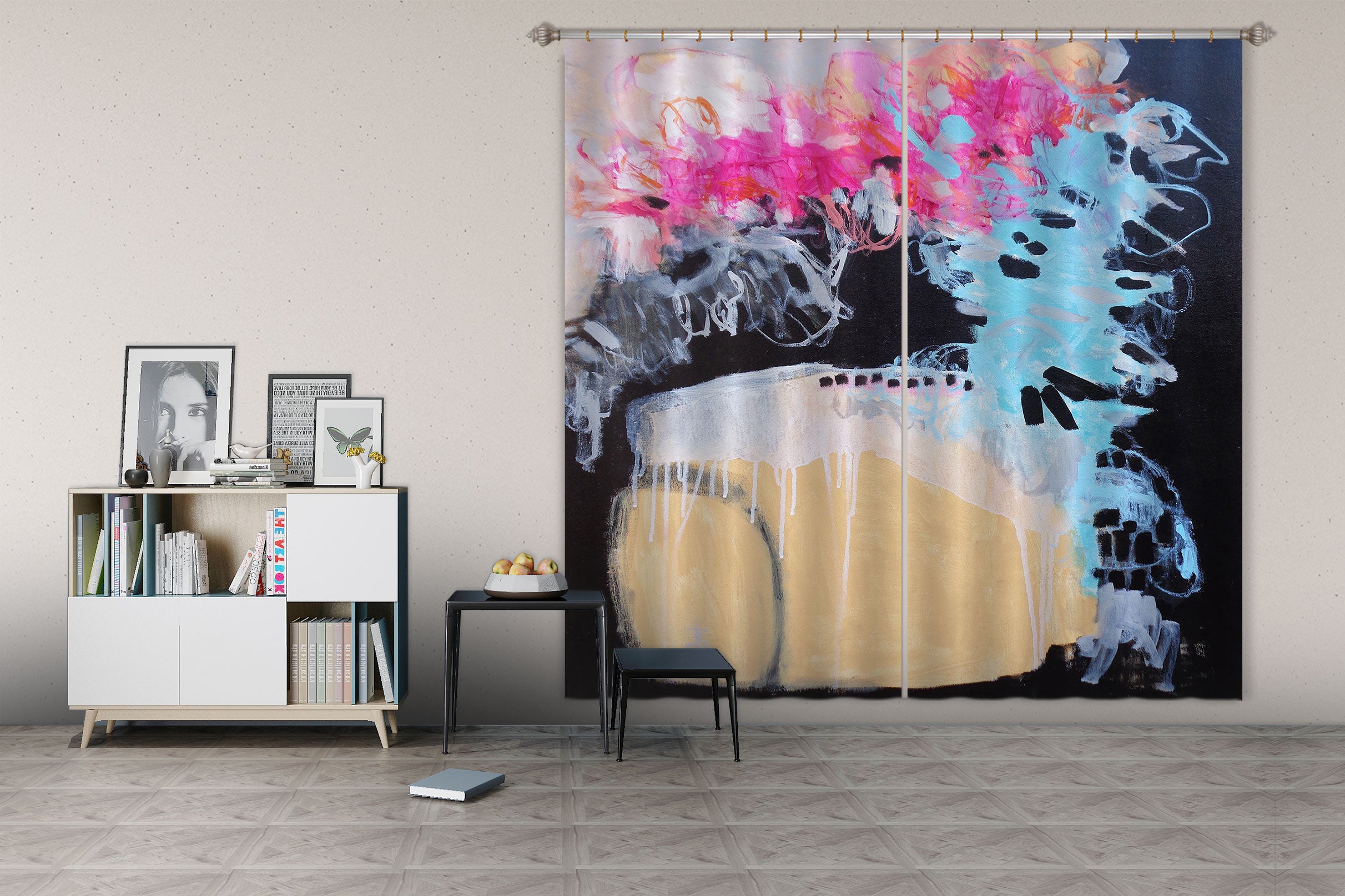 3D Painted Watercolor 2383 Misako Chida Curtain Curtains Drapes