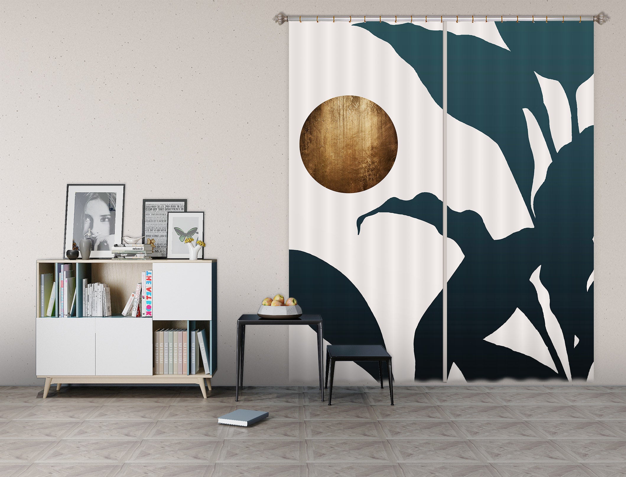 3D Big Leaf 1054 Boris Draschoff Curtain Curtains Drapes