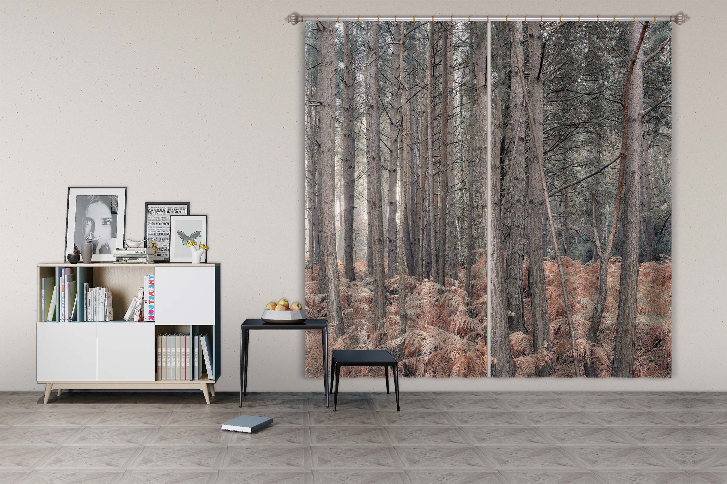 3D Forest Trunk 6410 Assaf Frank Curtain Curtains Drapes