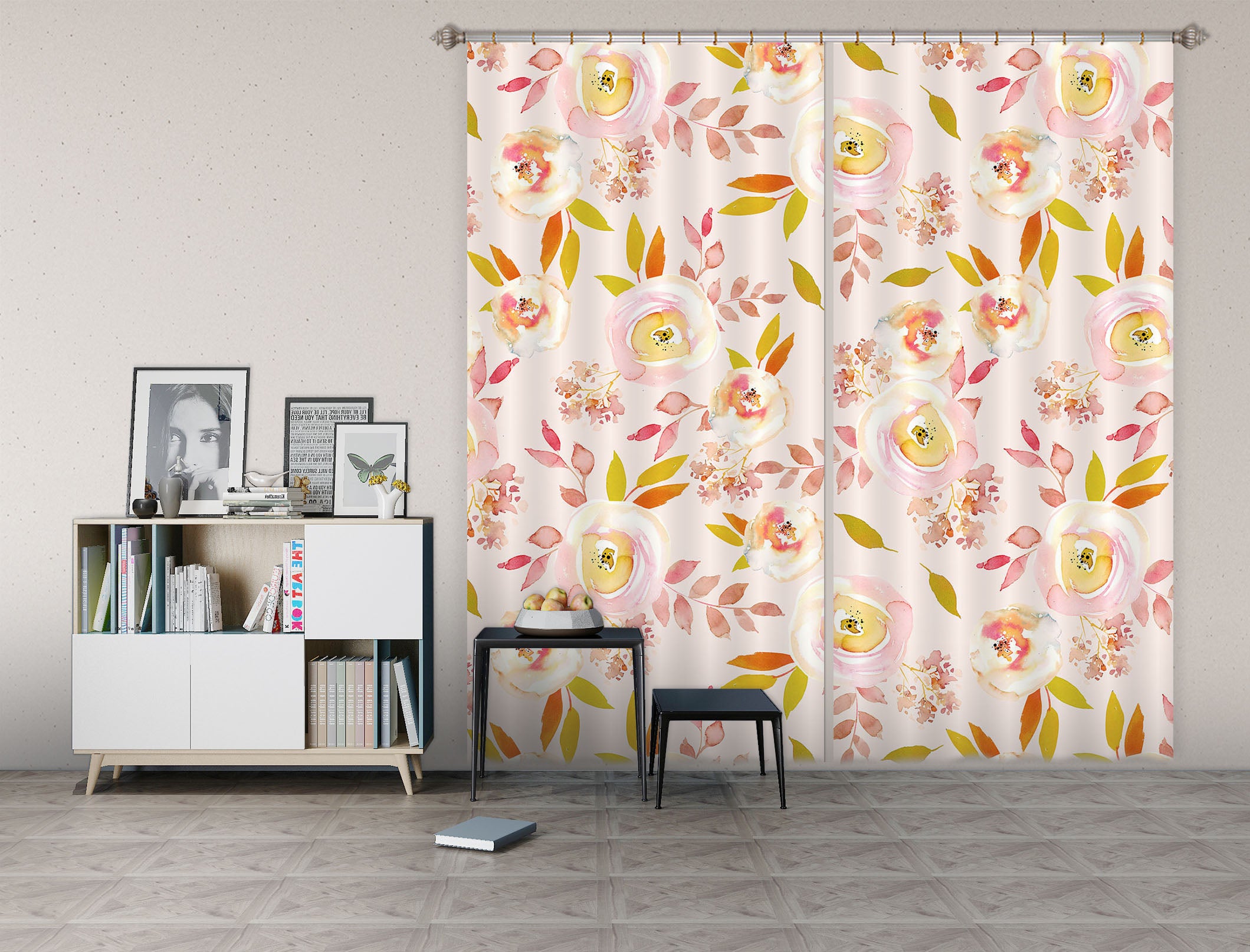 3D Painting Flowers 214 Uta Naumann Curtain Curtains Drapes