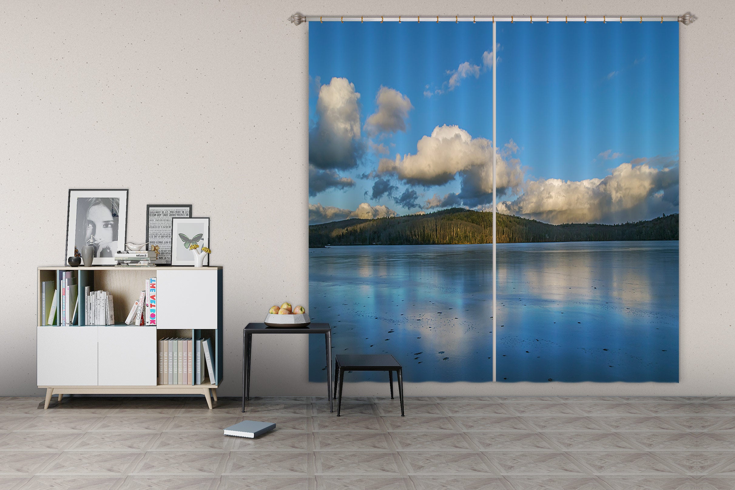 3D Swept Clouds 001 Jerry LoFaro Curtain Curtains Drapes