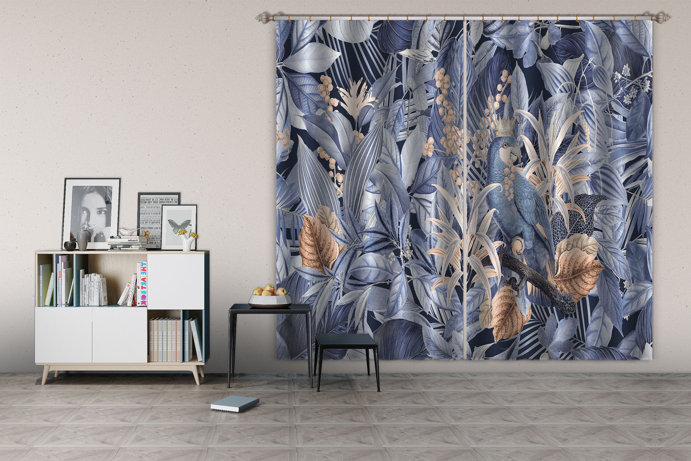 3D Parrot Plant 005 Andrea haase Curtain Curtains Drapes