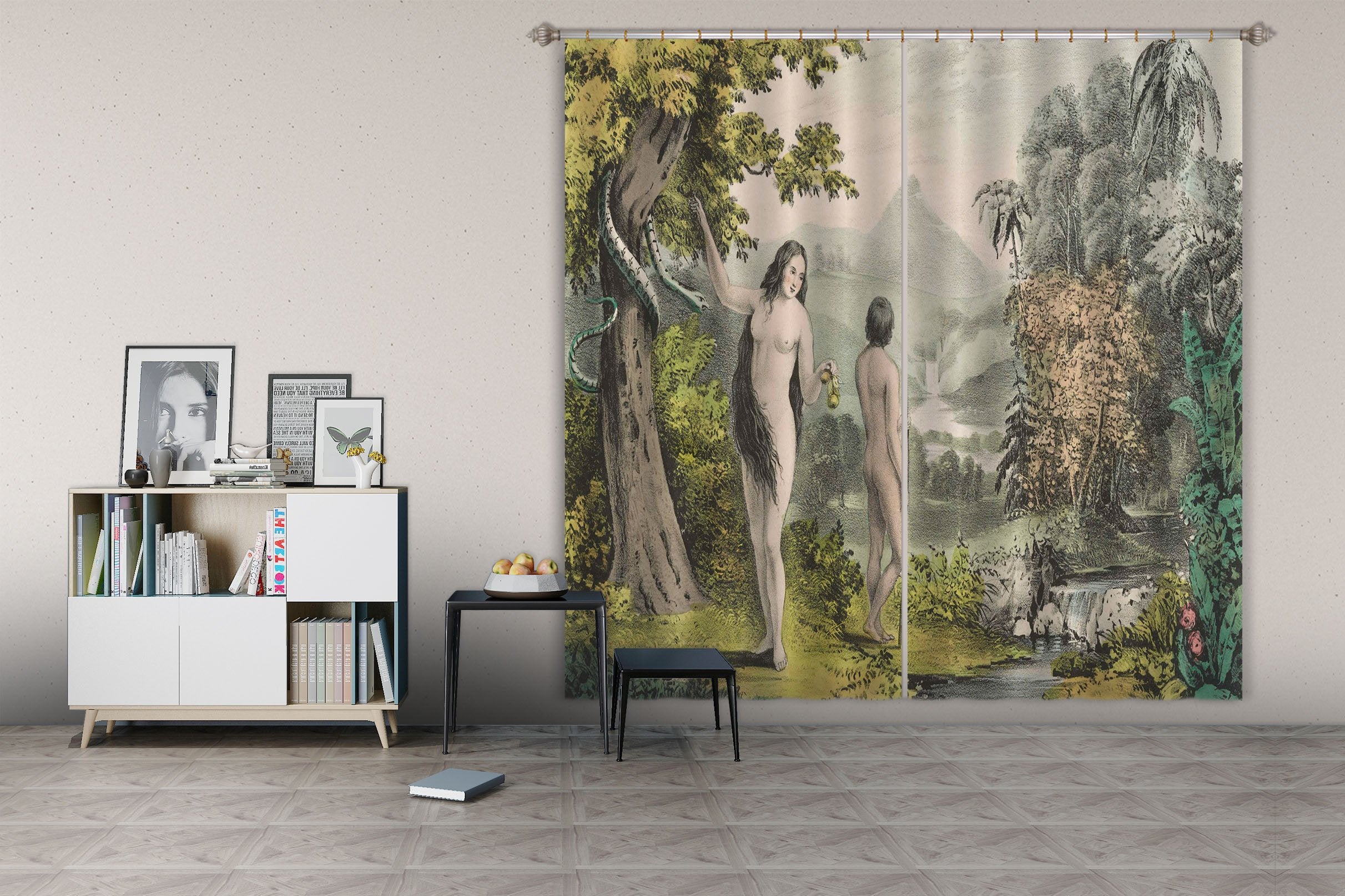 3D Adam Eve Garden 037 Andrea haase Curtain Curtains Drapes Wallpaper AJ Wallpaper 