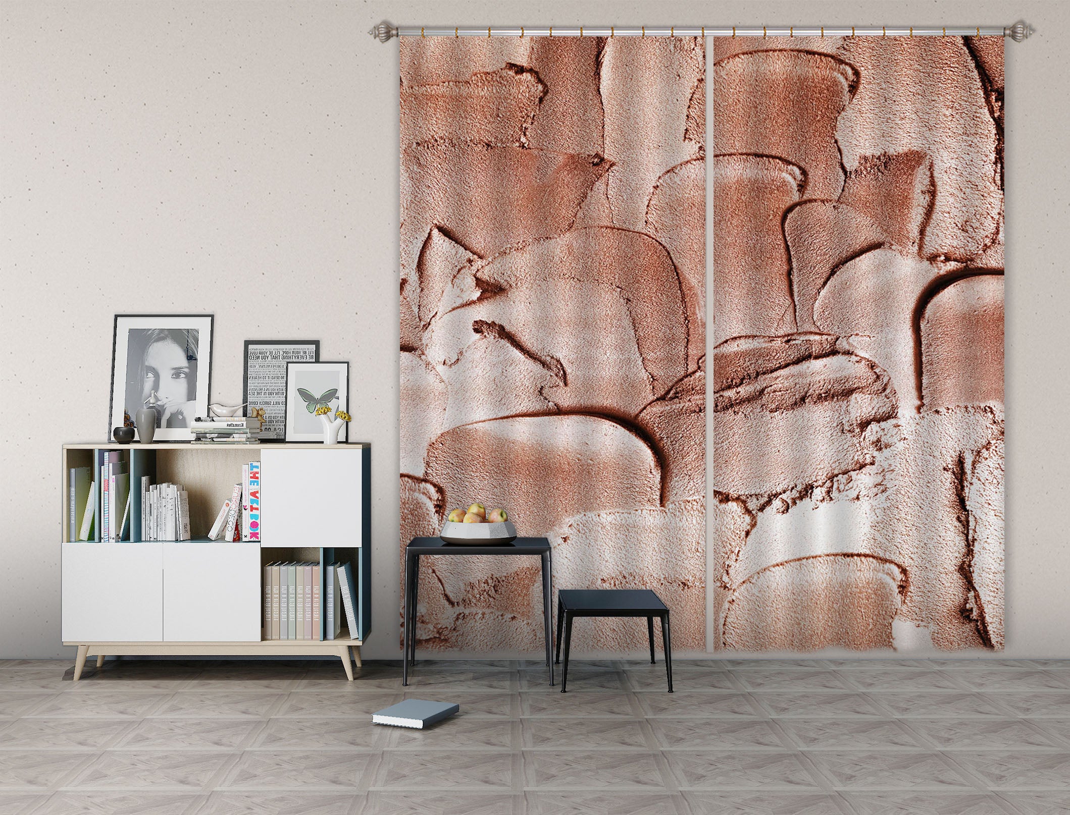 3D Chocolate Color 183 Uta Naumann Curtain Curtains Drapes