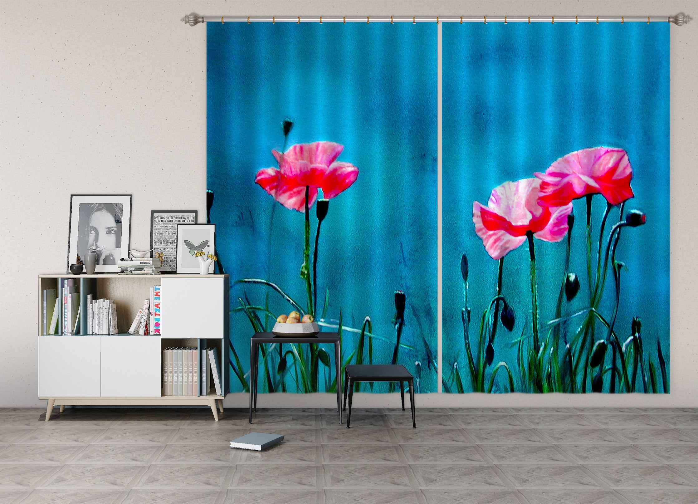 3D Flowers 11013 Matthew Holden Bates Curtain Curtains Drapes