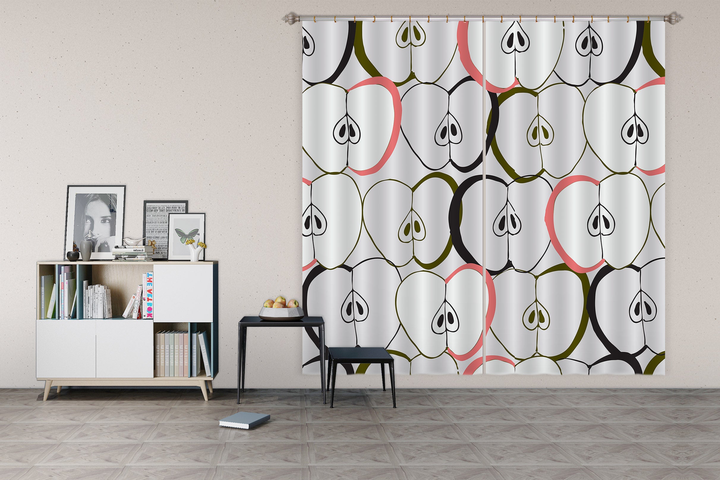 3D Apple Pattern 111104 Kashmira Jayaprakash Curtain Curtains Drapes