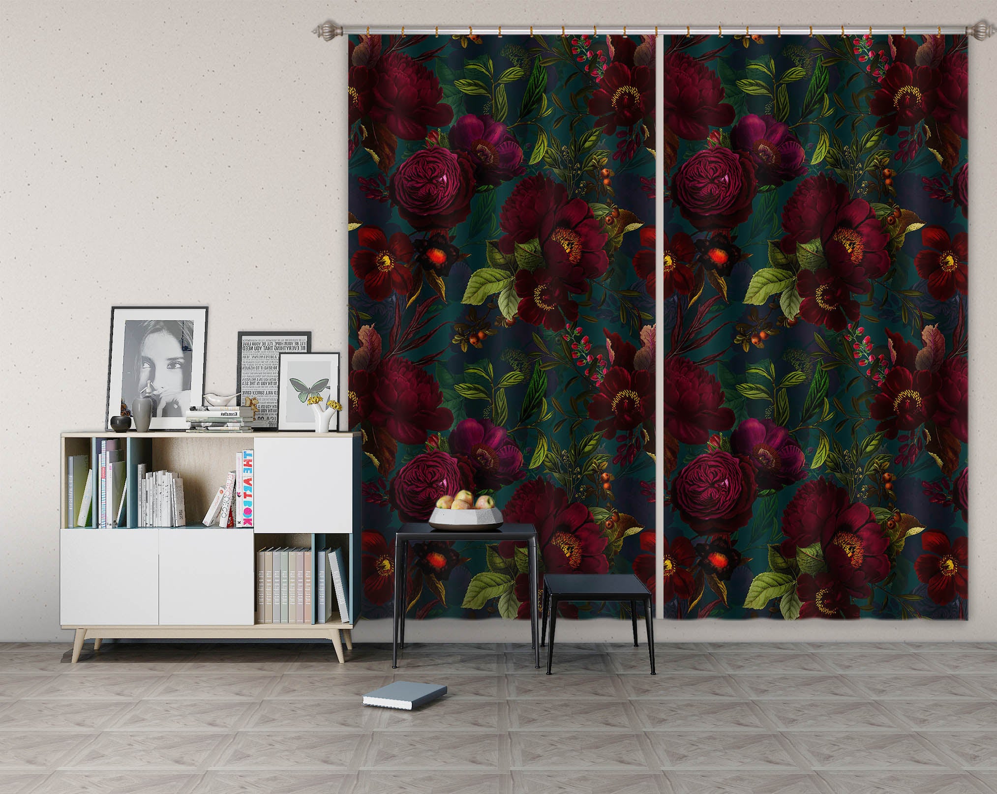 3D Night Tree 182 Uta Naumann Curtain Curtains Drapes
