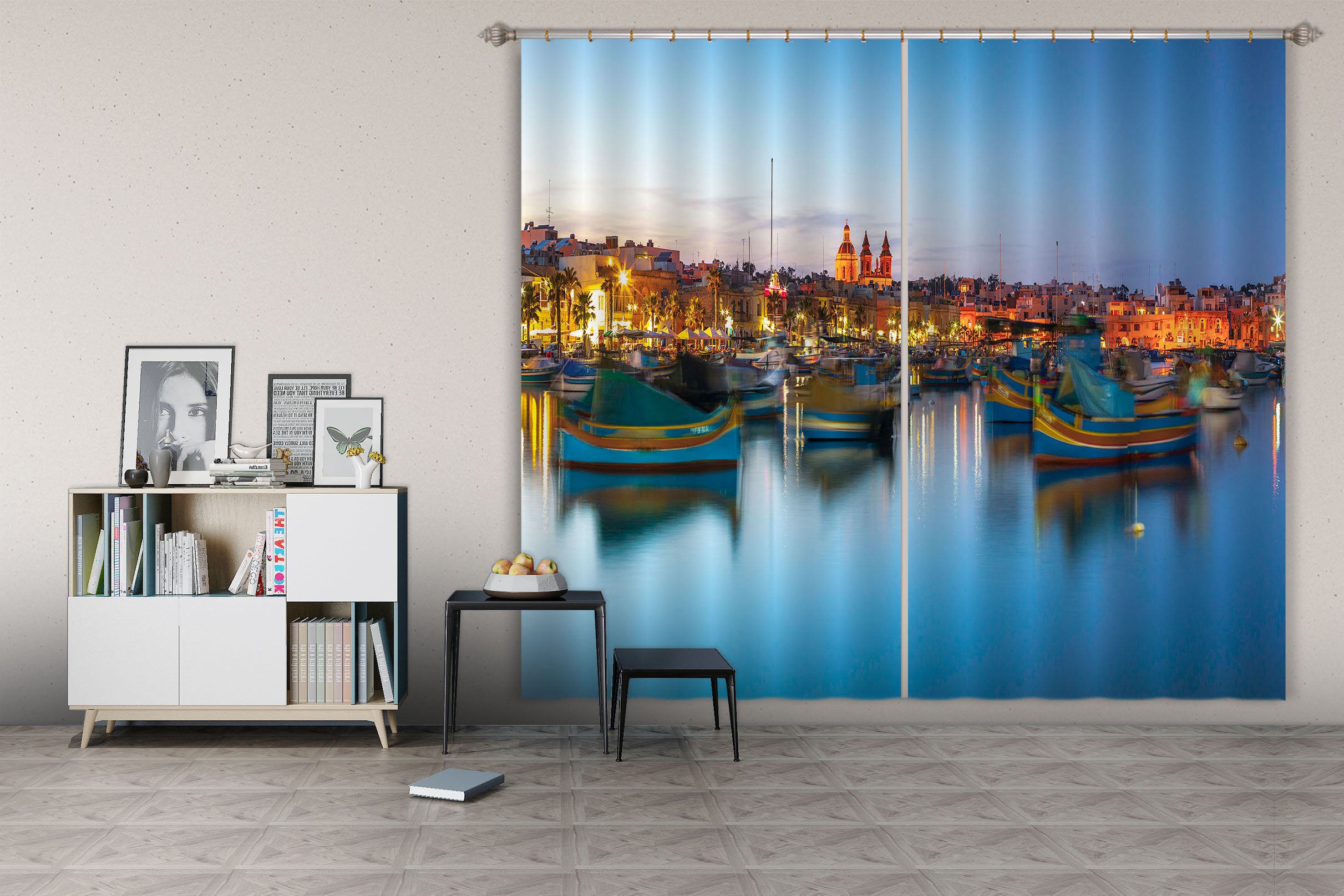 3D Night Lights 011 Assaf Frank Curtain Curtains Drapes