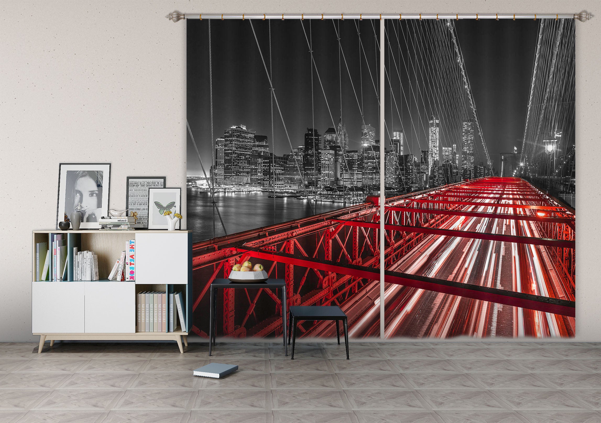 3D Steel Bridge 219 Assaf Frank Curtain Curtains Drapes