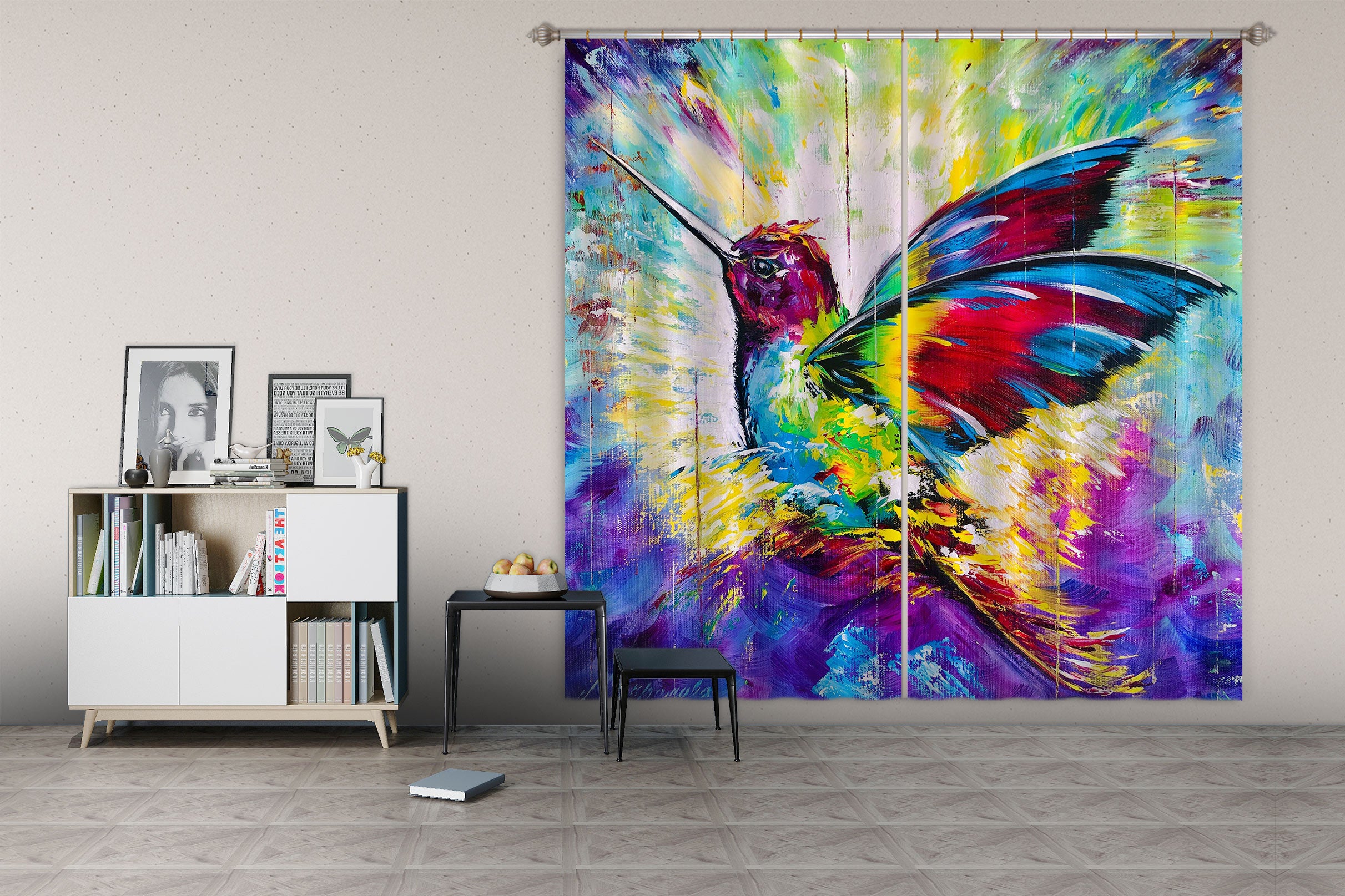 3D Colorful Bird 359 Skromova Marina Curtain Curtains Drapes