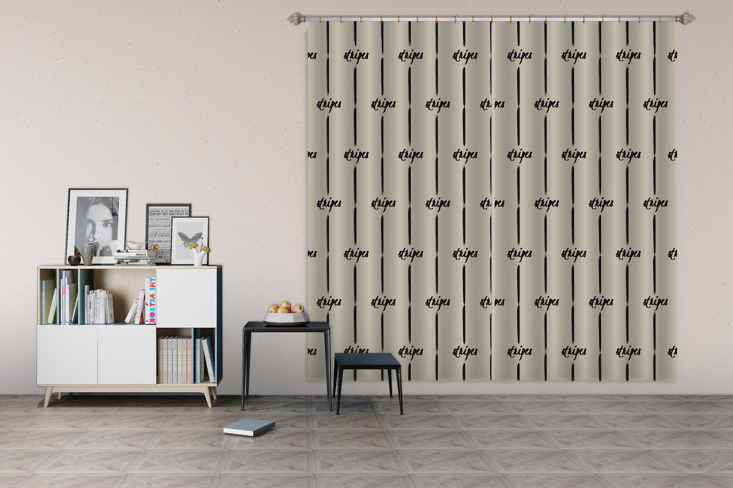 3D Line Pattern 11171 Kashmira Jayaprakash Curtain Curtains Drapes