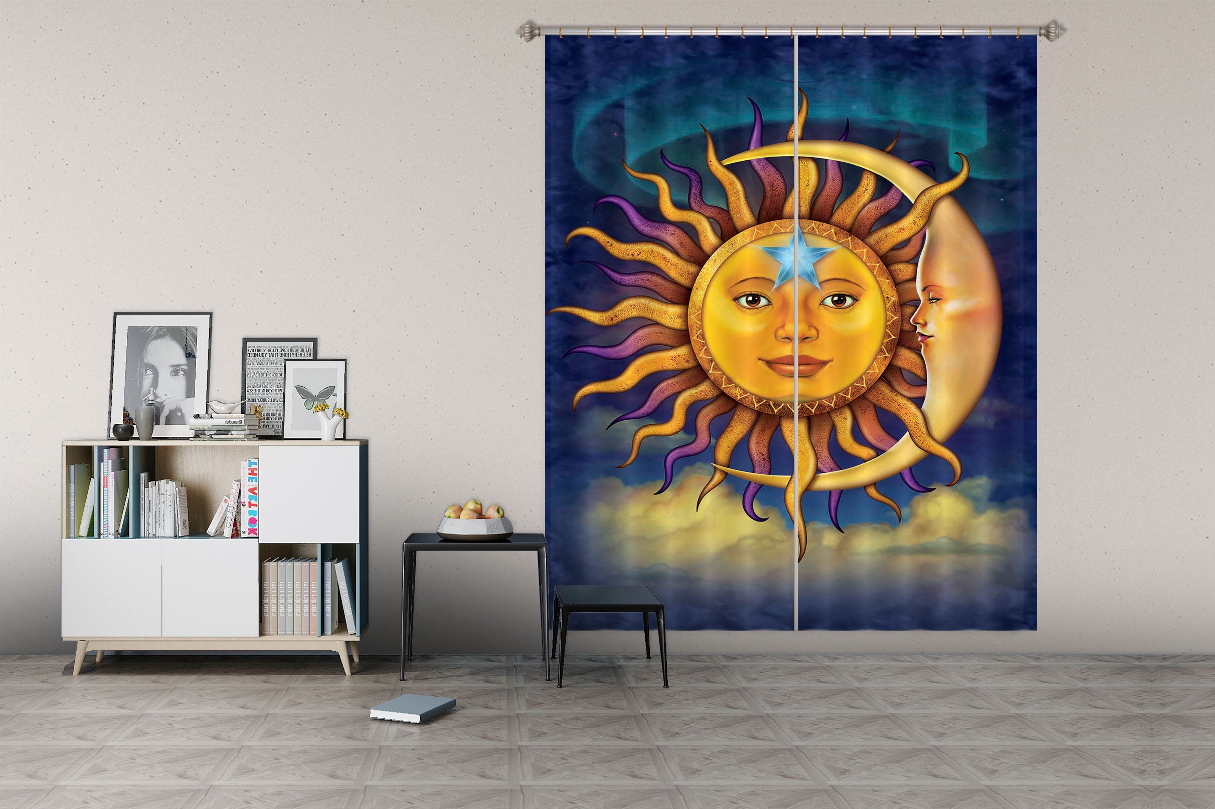 3D Sun God Religion 033 Vincent Hie Curtain Curtains Drapes