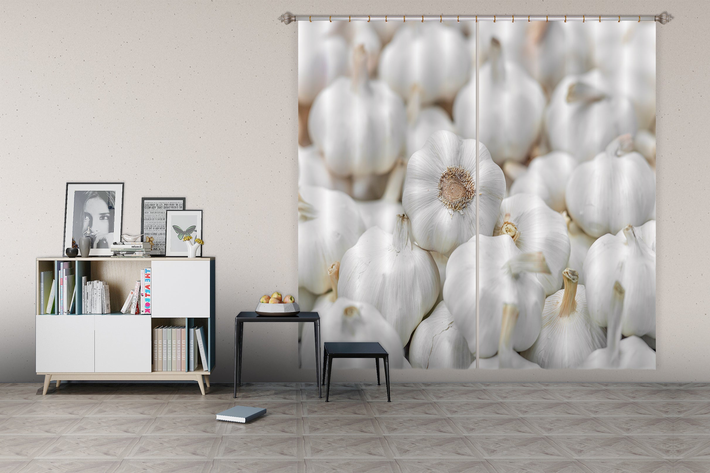 3D Kitchen Garlic 6549 Assaf Frank Curtain Curtains Drapes