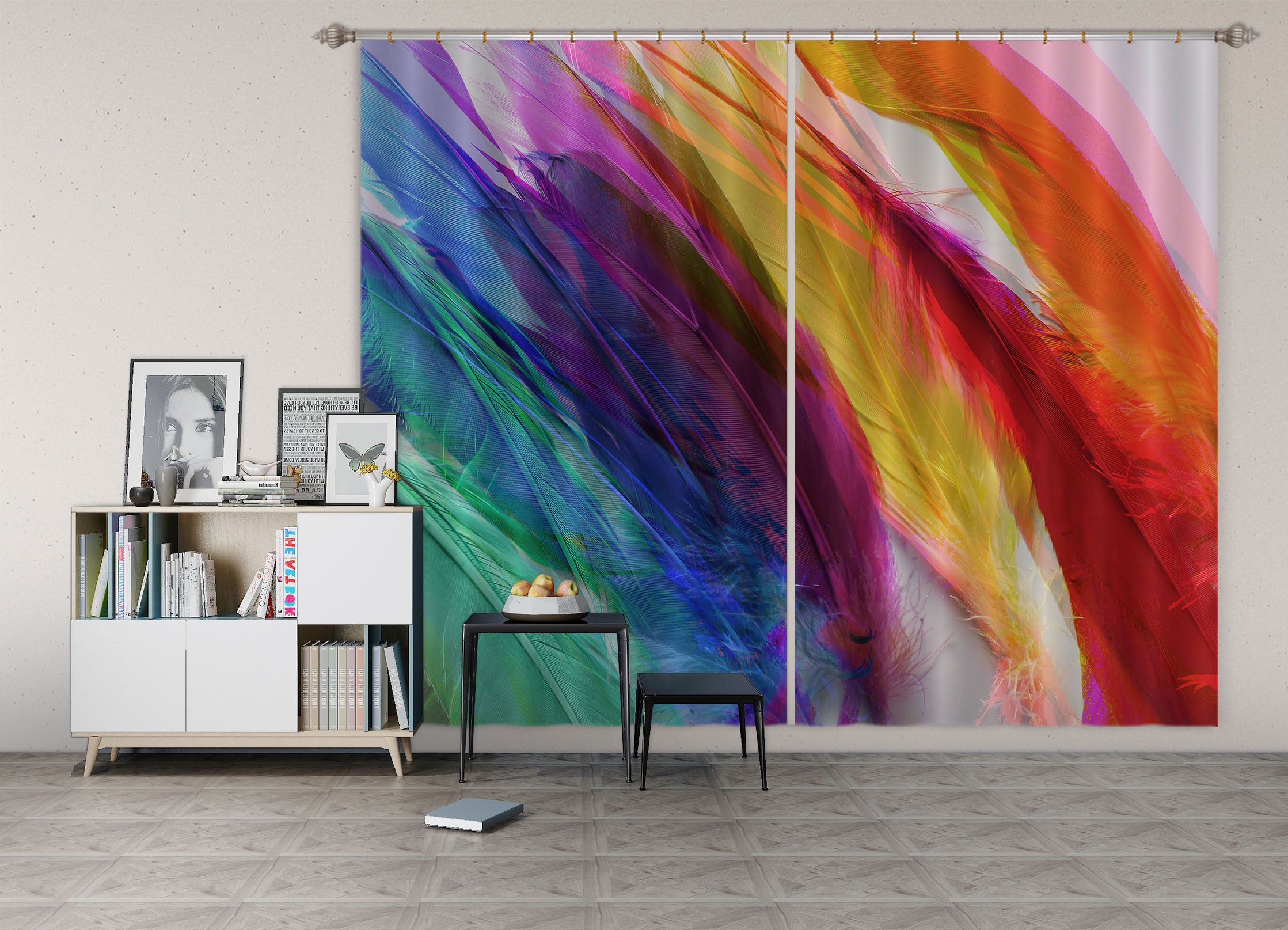 3D Colored Landscape Shandra Smith 71041 Shandra Smith Curtain Curtains Drapes