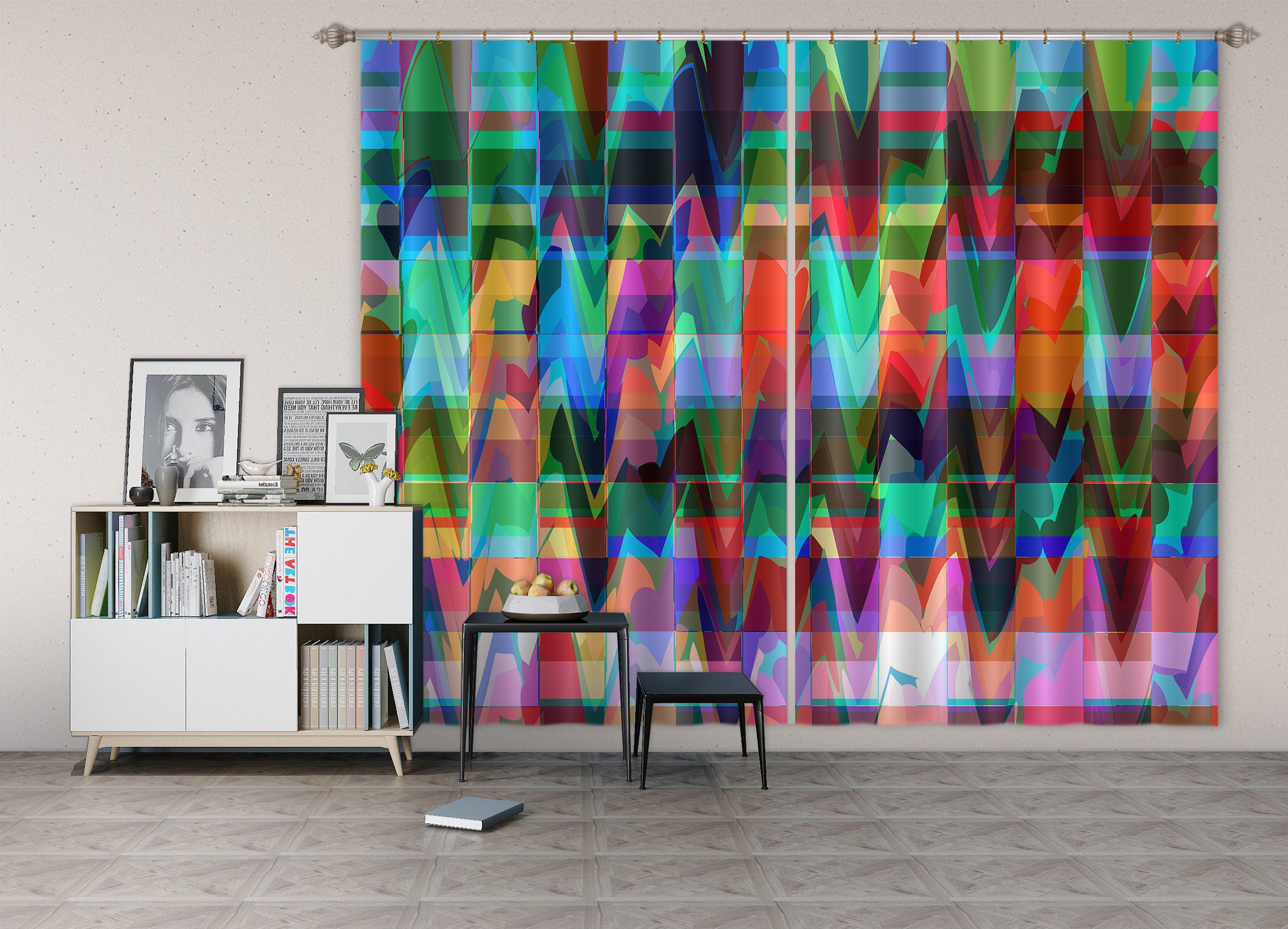 3D Color Waves 71055 Shandra Smith Curtain Curtains Drapes