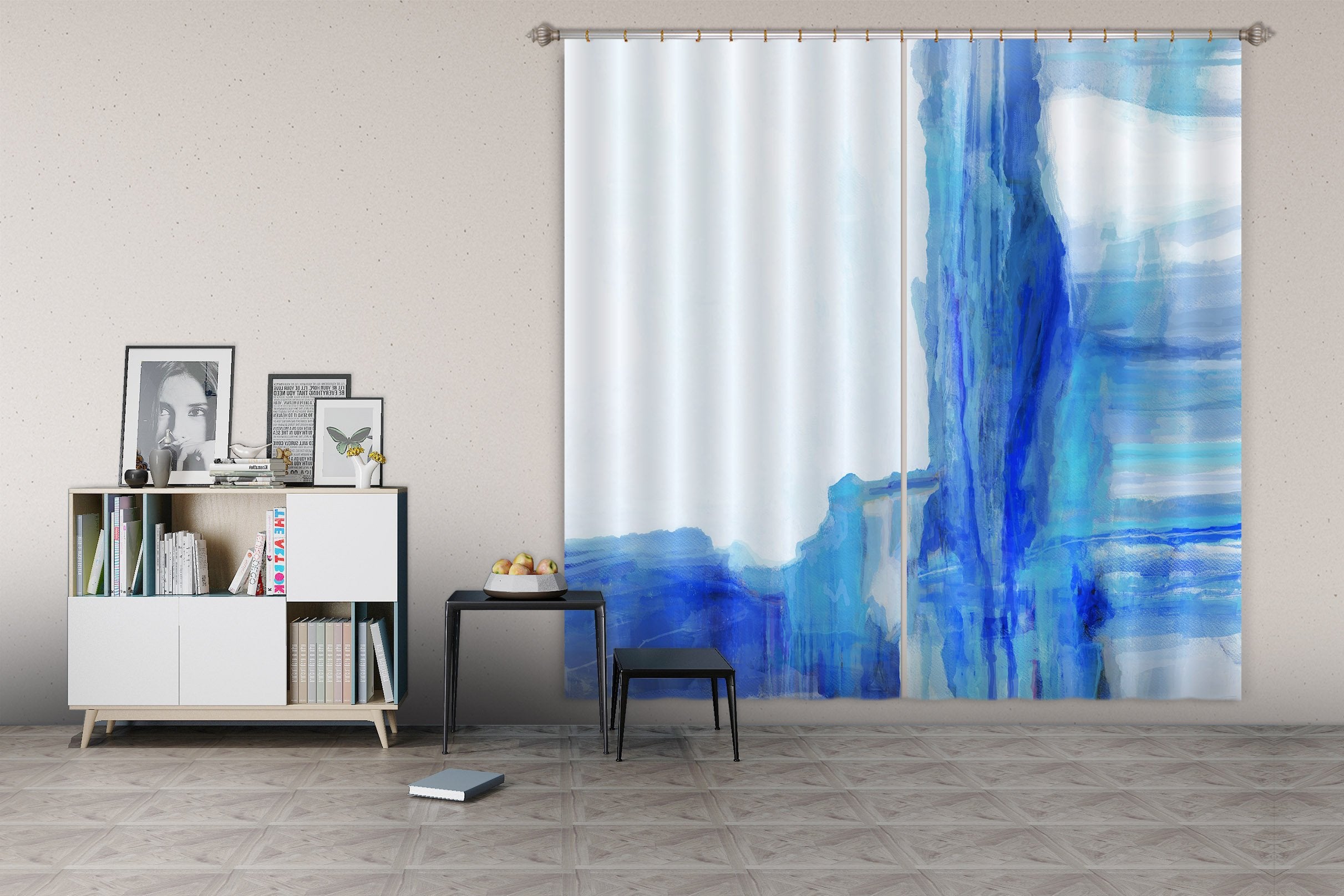 3D Blue Dream 062 Michael Tienhaara Curtain Curtains Drapes Wallpaper AJ Wallpaper 