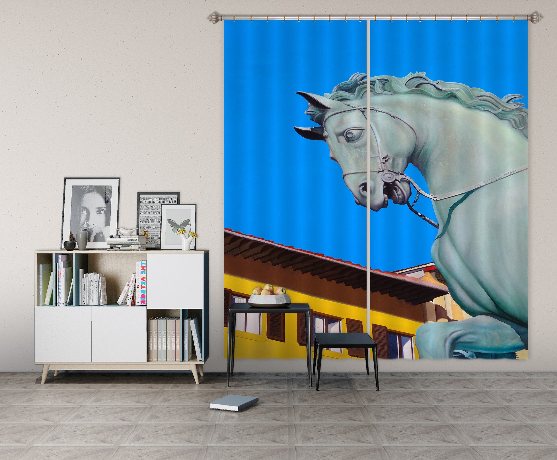 3D Statue Horse 11004 Matthew Holden Bates Curtain Curtains Drapes