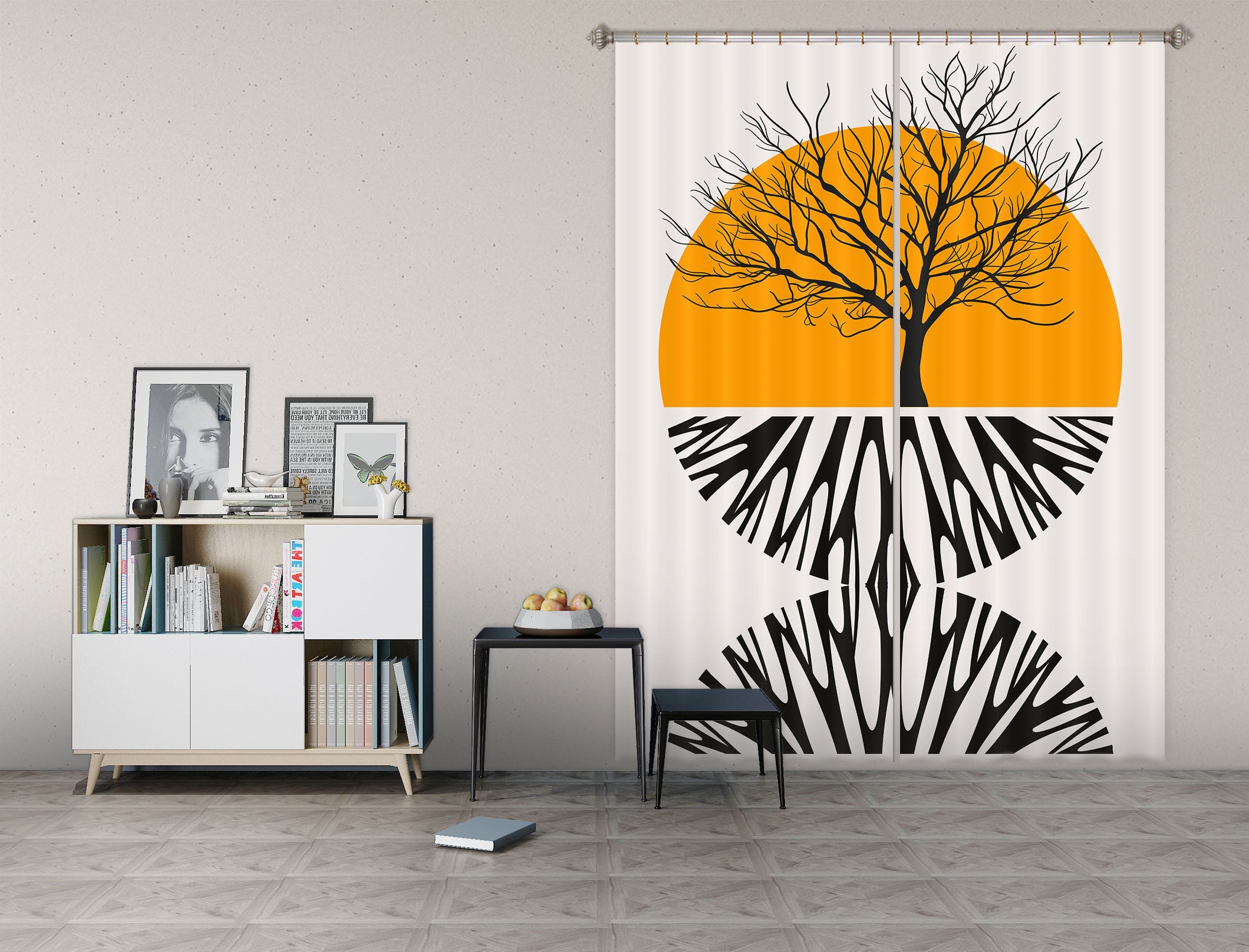 3D Yellow Sun Pattern 1135 Boris Draschoff Curtain Curtains Drapes