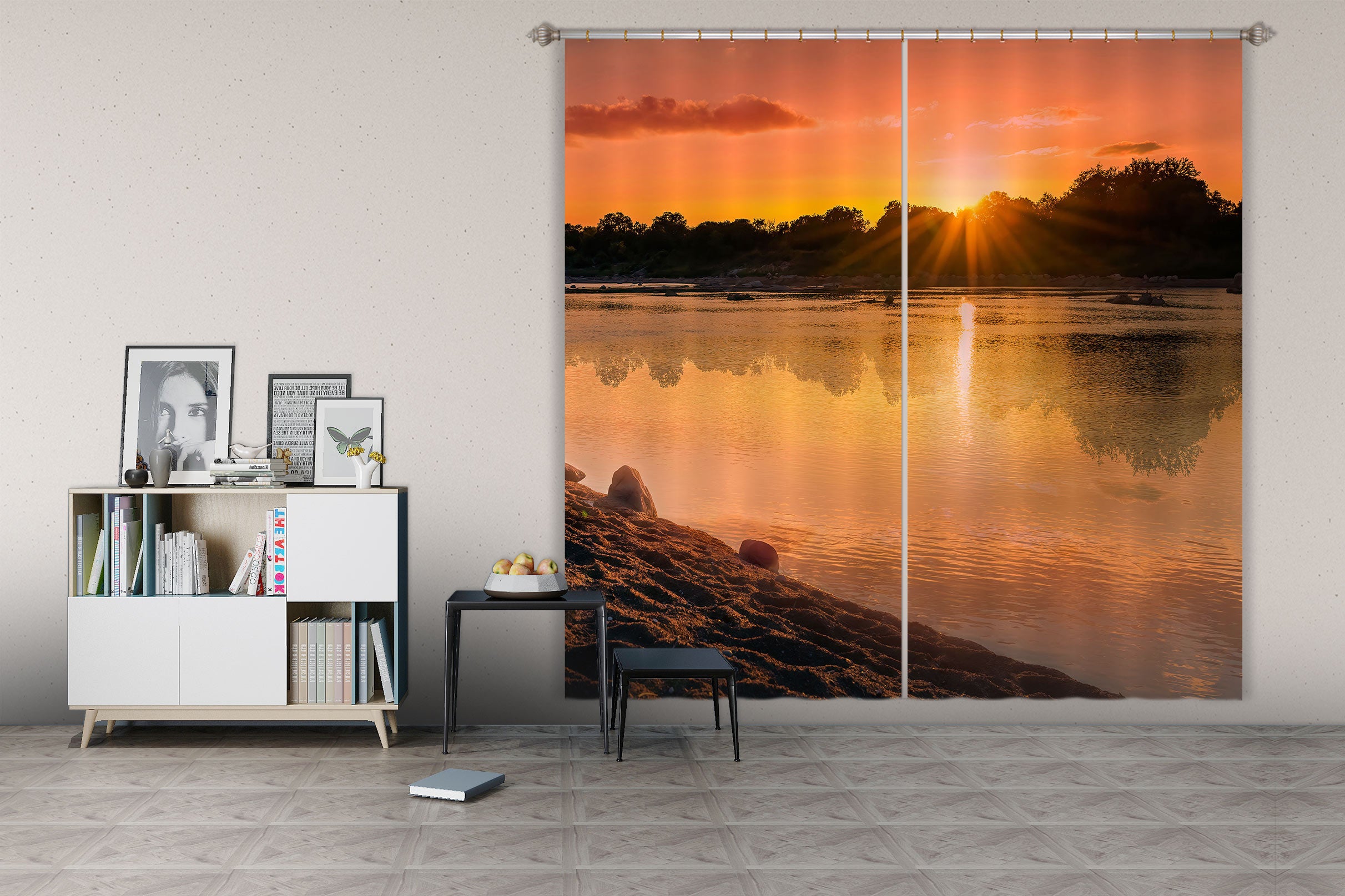 3D Sunshine Lake 5328 Beth Sheridan Curtain Curtains Drapes