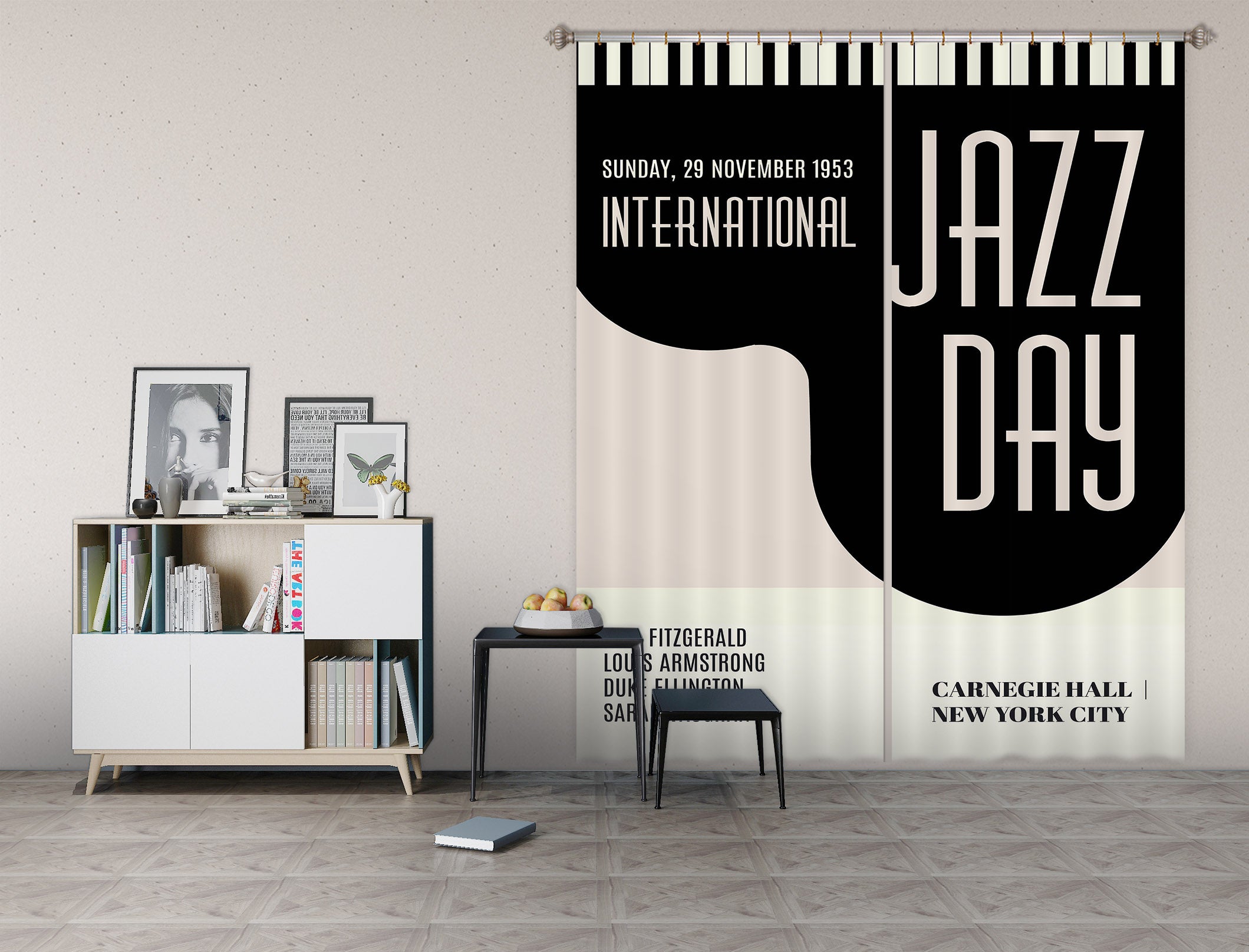 3D Jazzy Days 1067 Boris Draschoff Curtain Curtains Drapes