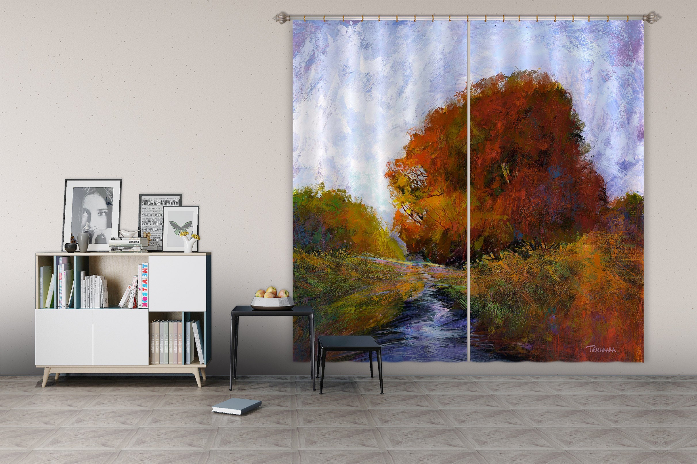 3D Forest River 202 Michael Tienhaara Curtain Curtains Drapes