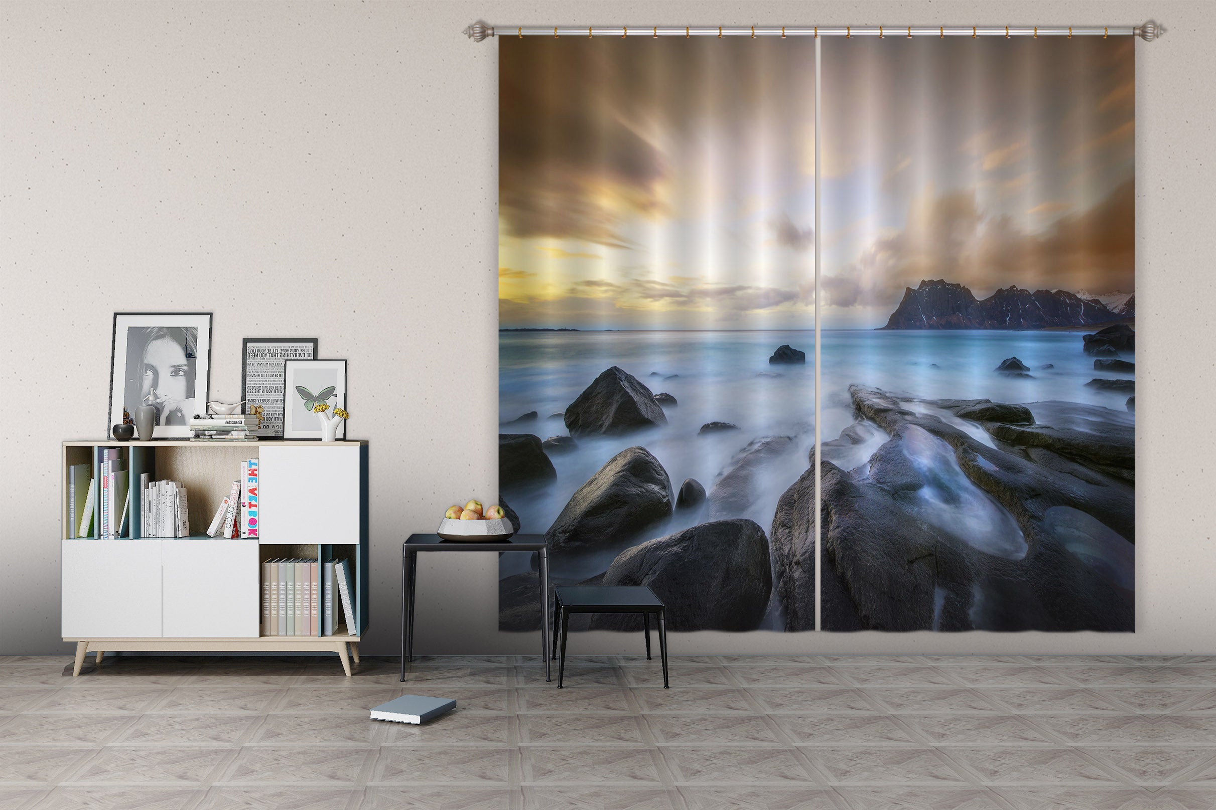 3D River Stones 143 Marco Carmassi Curtain Curtains Drapes