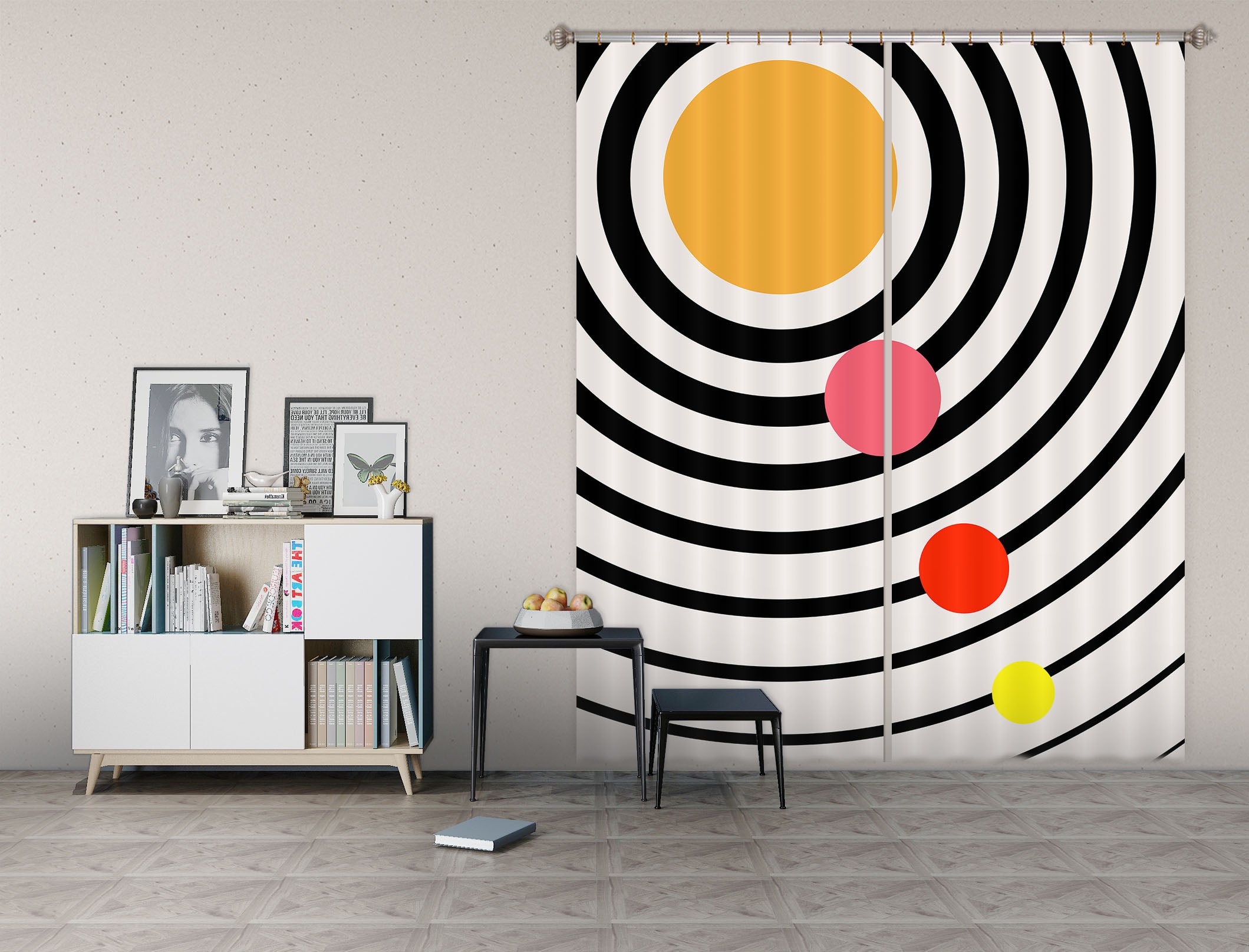 3D Color Planet Pattern 1097 Boris Draschoff Curtain Curtains Drapes