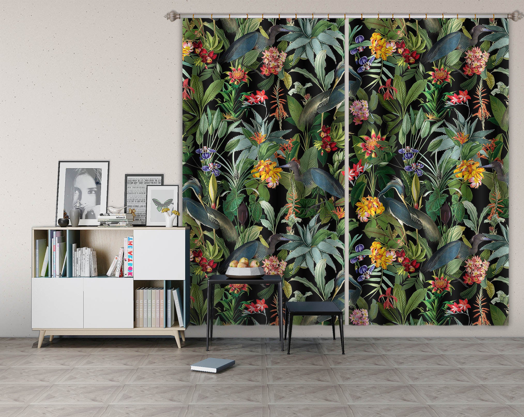 3D Yellow Flowers 102 Uta Naumann Curtain Curtains Drapes