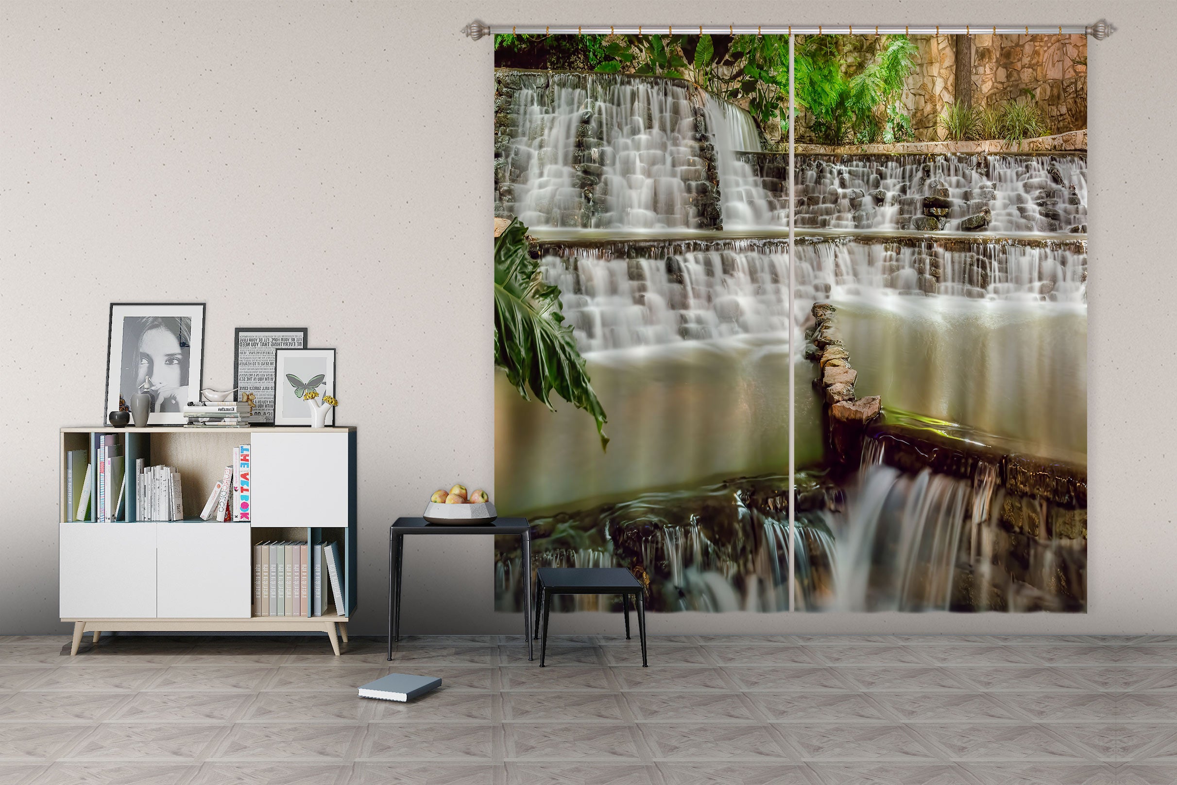 3D Waterfall River 5344 Beth Sheridan Curtain Curtains Drapes