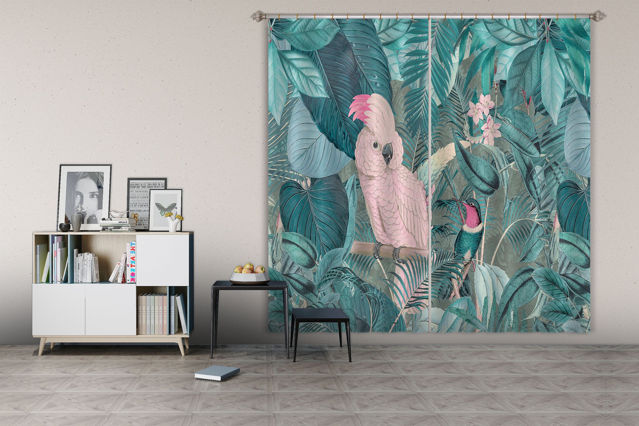 3D Jungle Friends 066 Andrea haase Curtain Curtains Drapes
