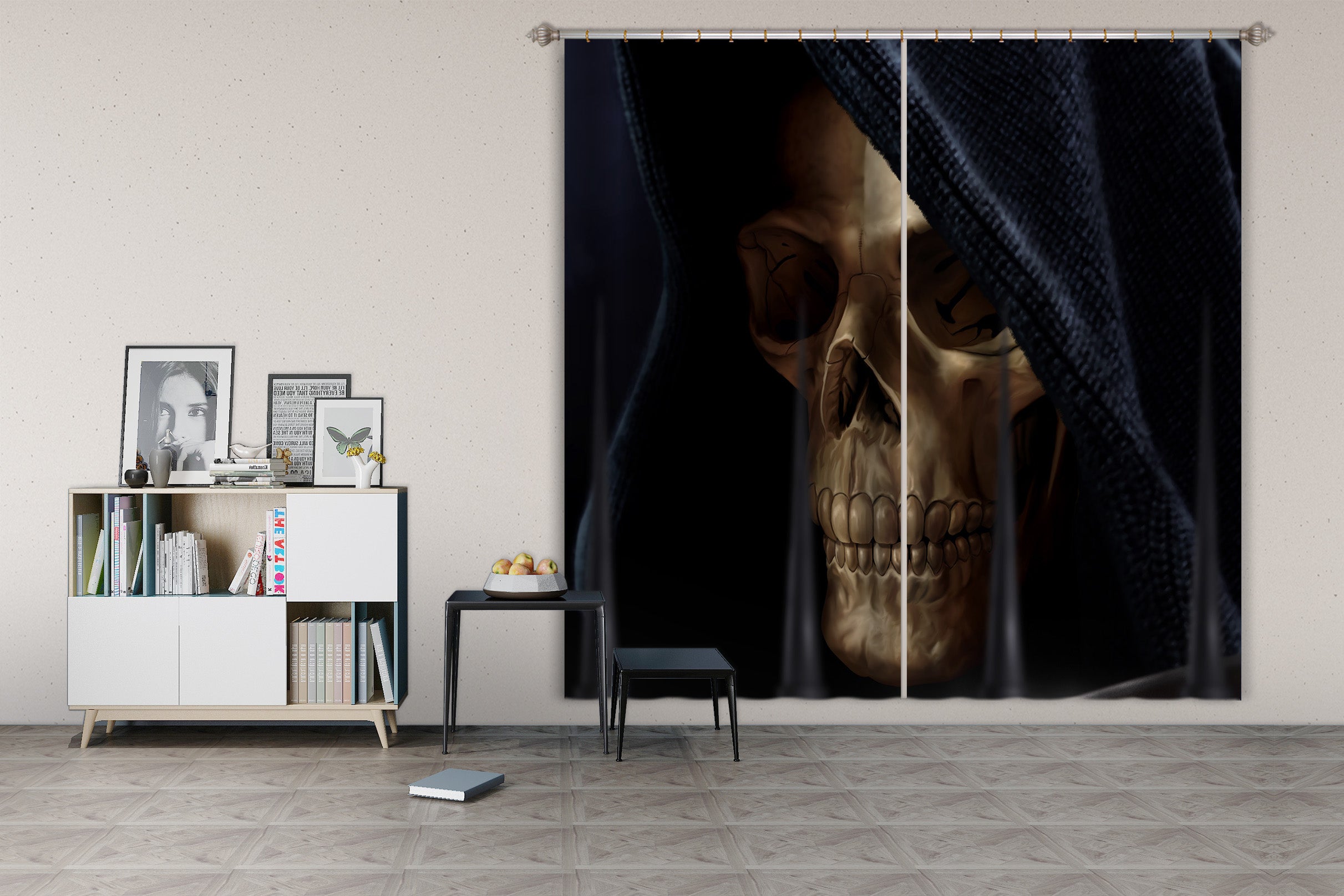 3D Skeleton 5086 Tom Wood Curtain Curtains Drapes