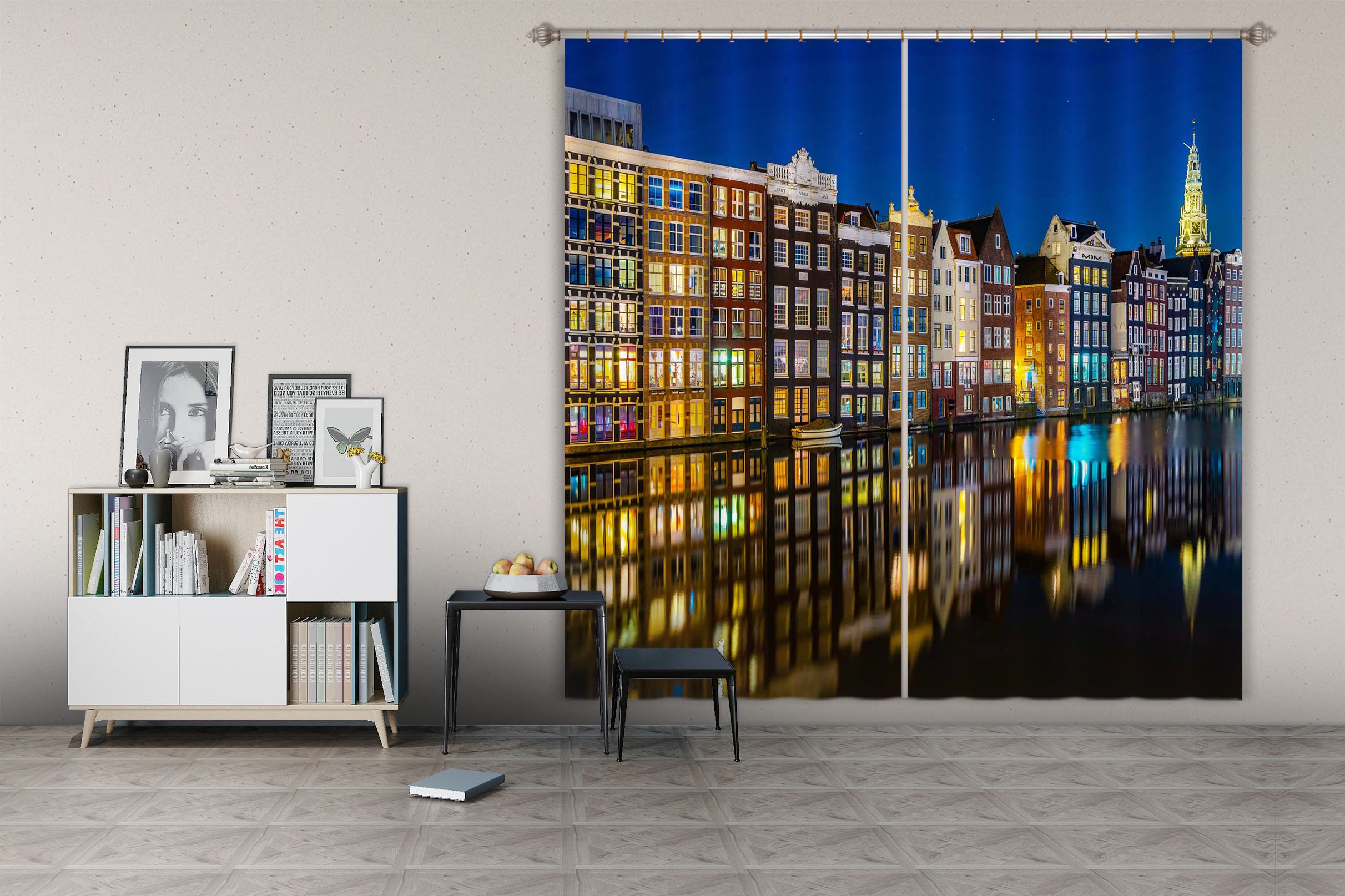 3D Night City 042 Marco Carmassi Curtain Curtains Drapes