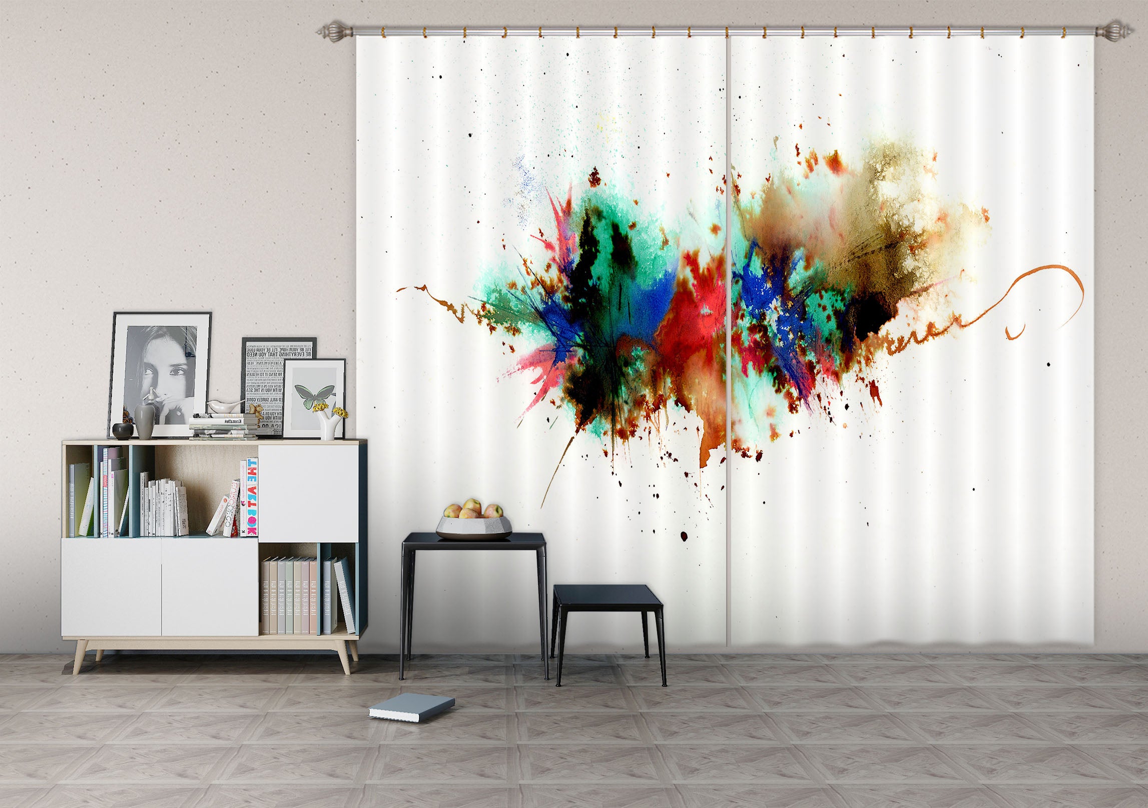 3D Color Splash 009 Anne Farrall Doyle Curtain Curtains Drapes