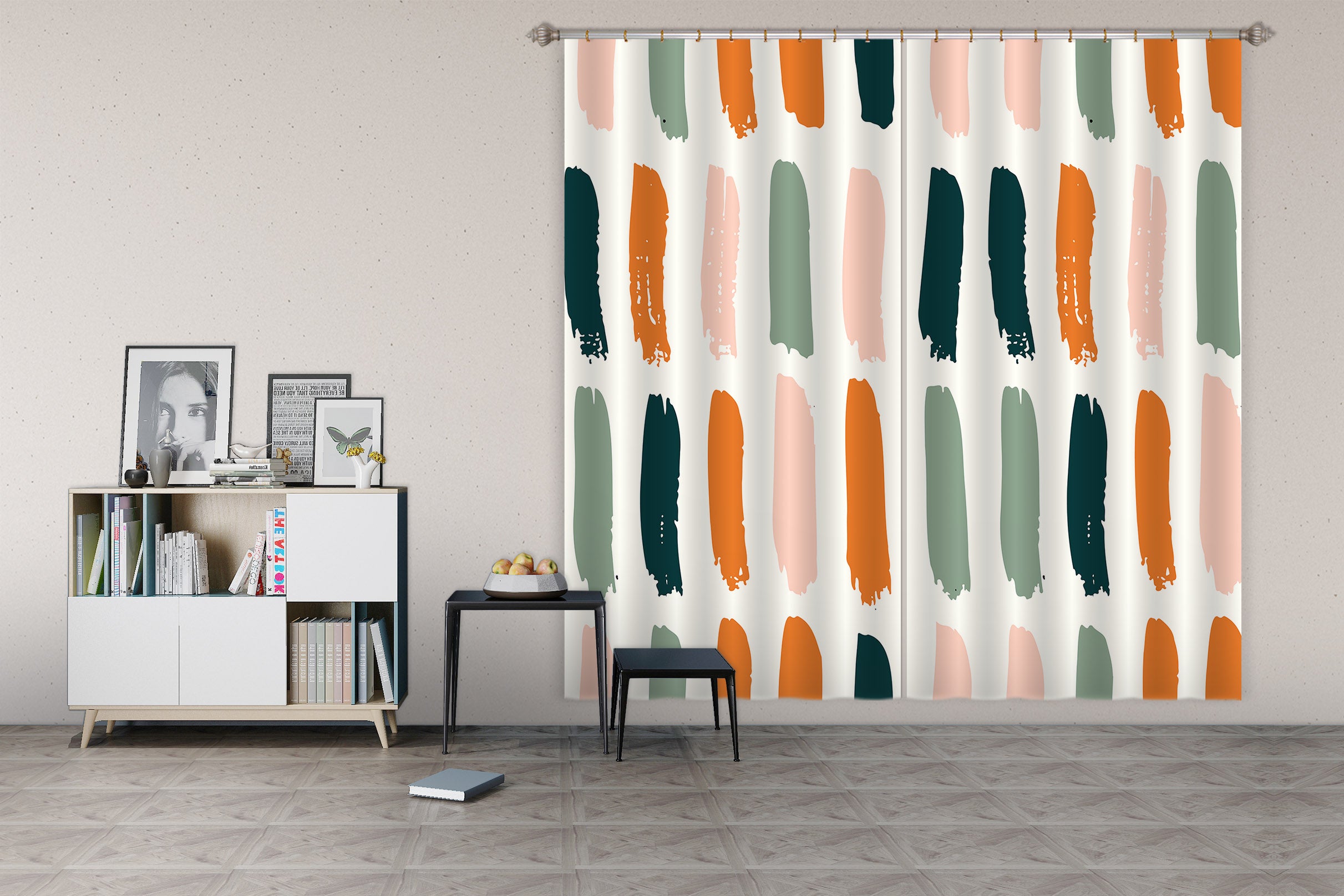 3D Colorful Stripes 111108 Kashmira Jayaprakash Curtain Curtains Drapes