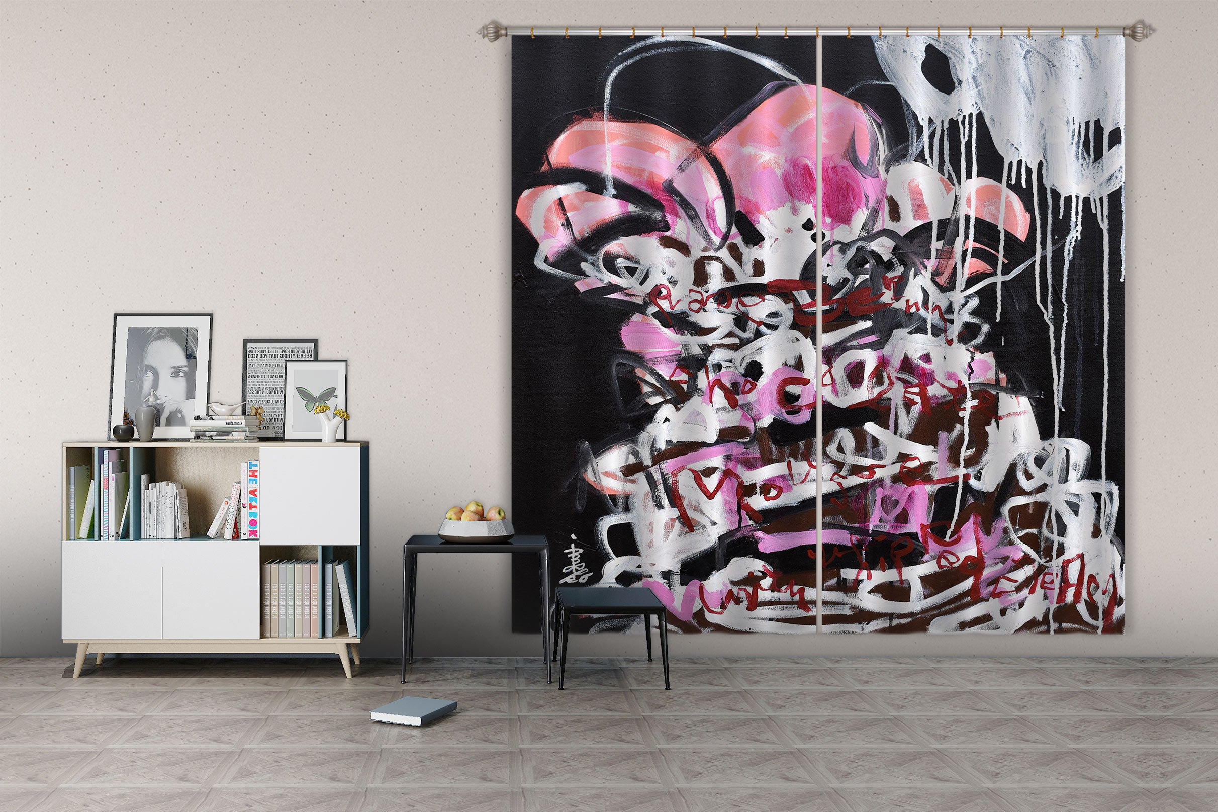 3D Graffiti Art 2385 Misako Chida Curtain Curtains Drapes
