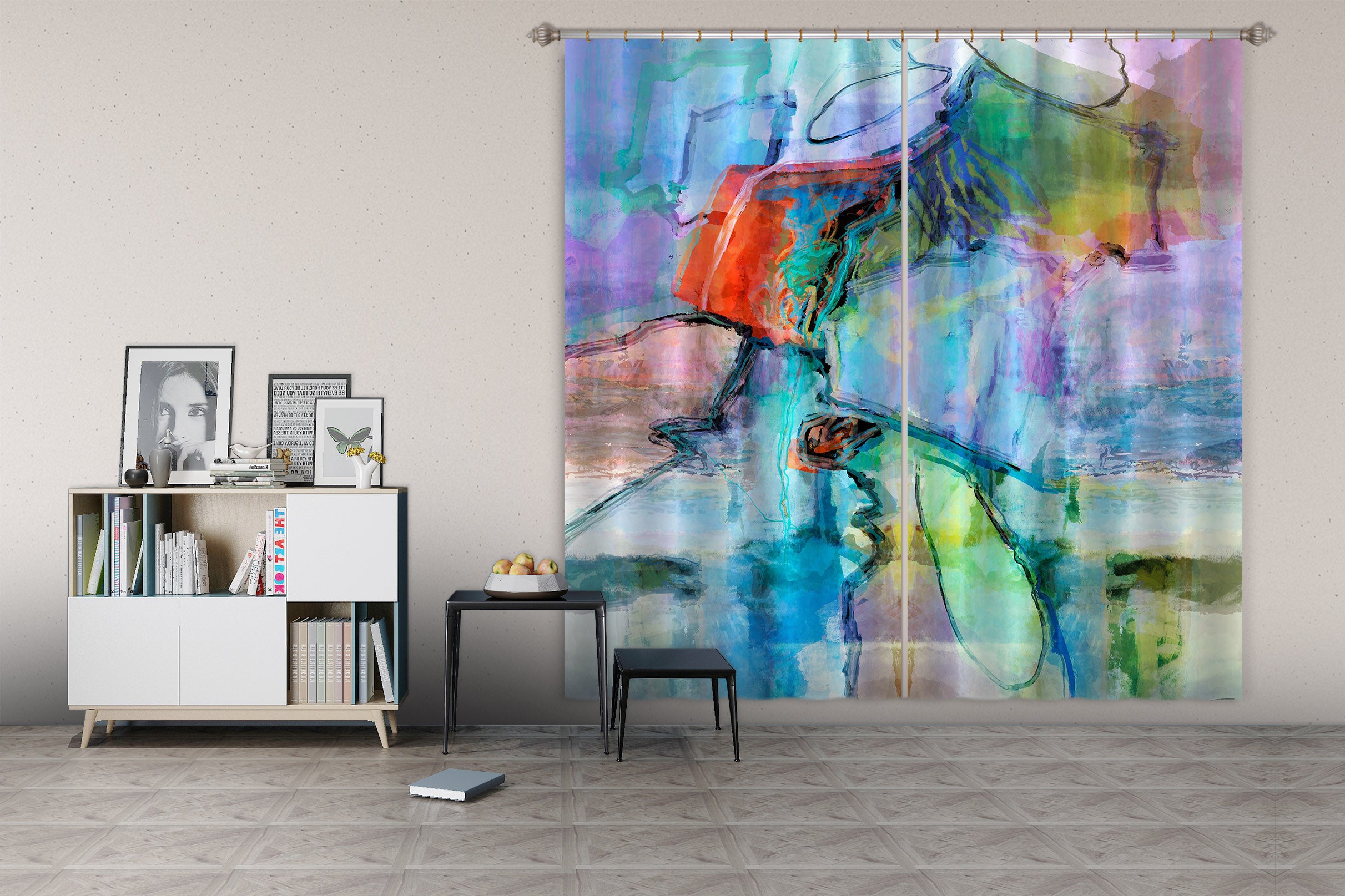 3D Color River 223 Michael Tienhaara Curtain Curtains Drapes