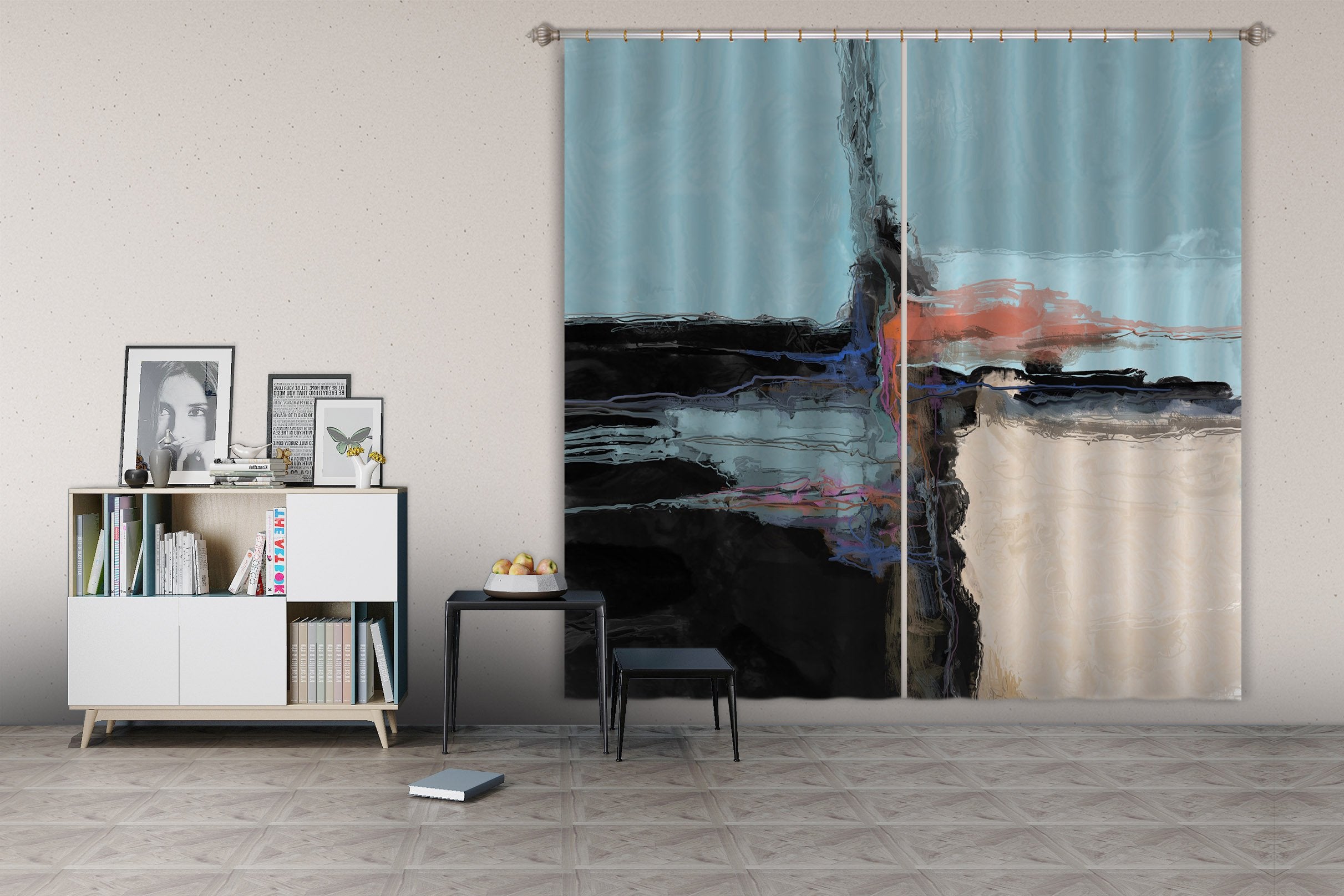 3D Black Smoke 068 Michael Tienhaara Curtain Curtains Drapes Wallpaper AJ Wallpaper 