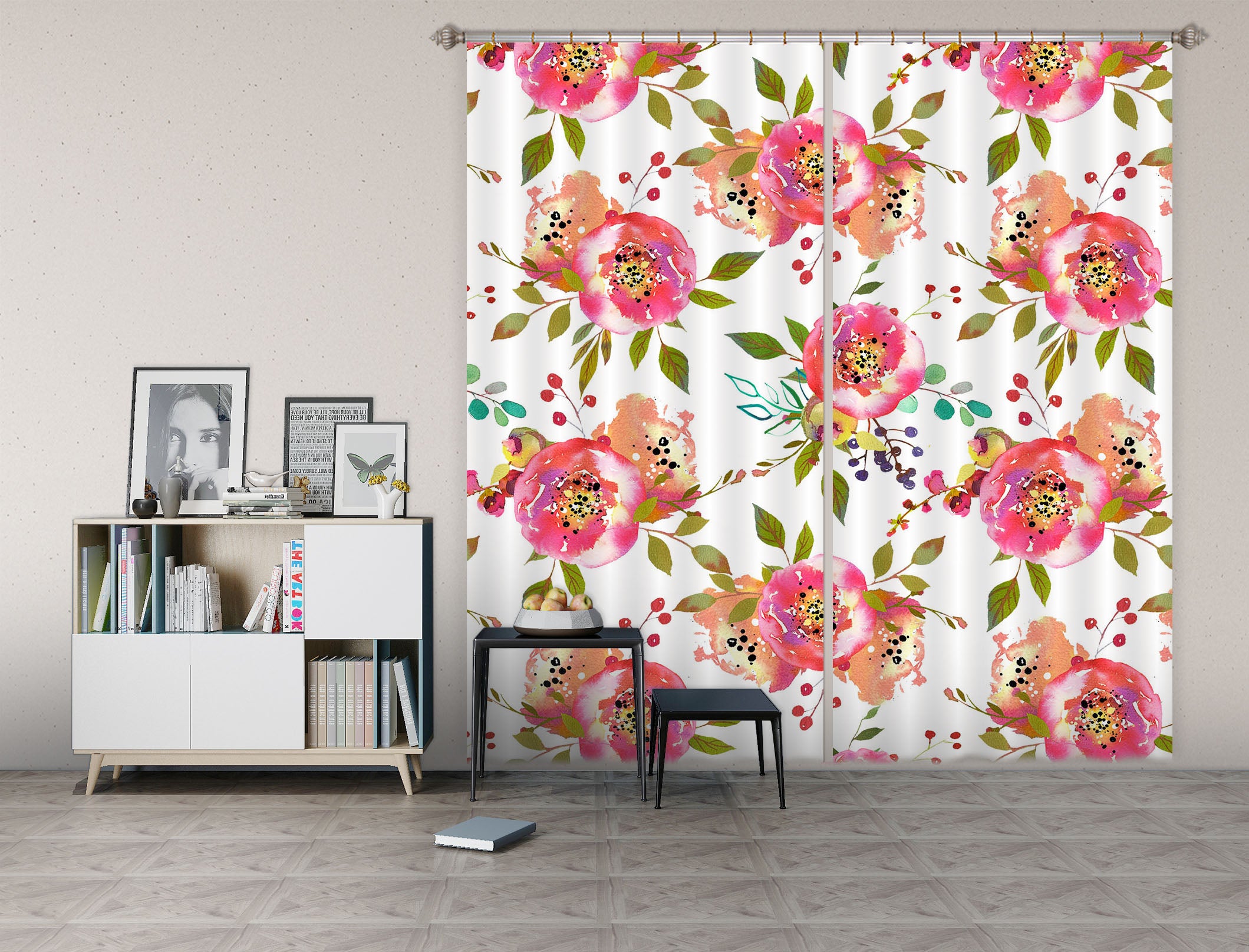 3D Flower Texture 237 Uta Naumann Curtain Curtains Drapes