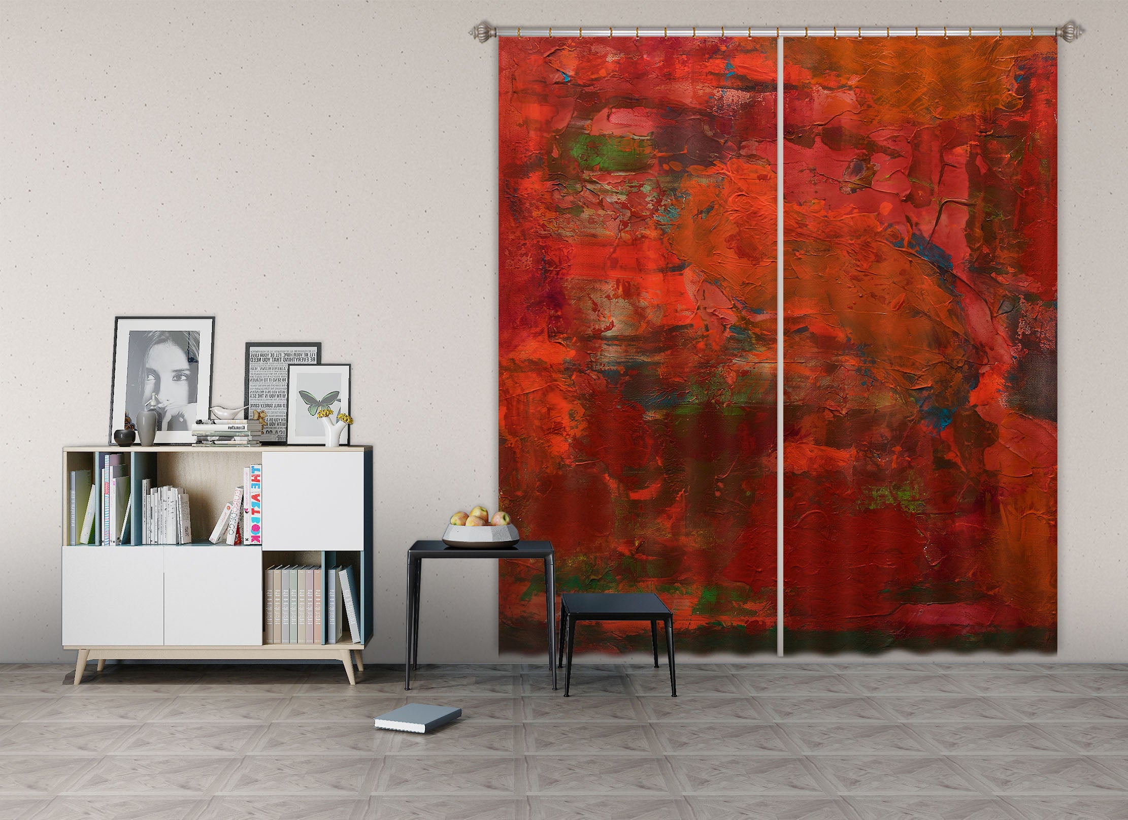 3D Red Ocean 108 Allan P. Friedlander Curtain Curtains Drapes