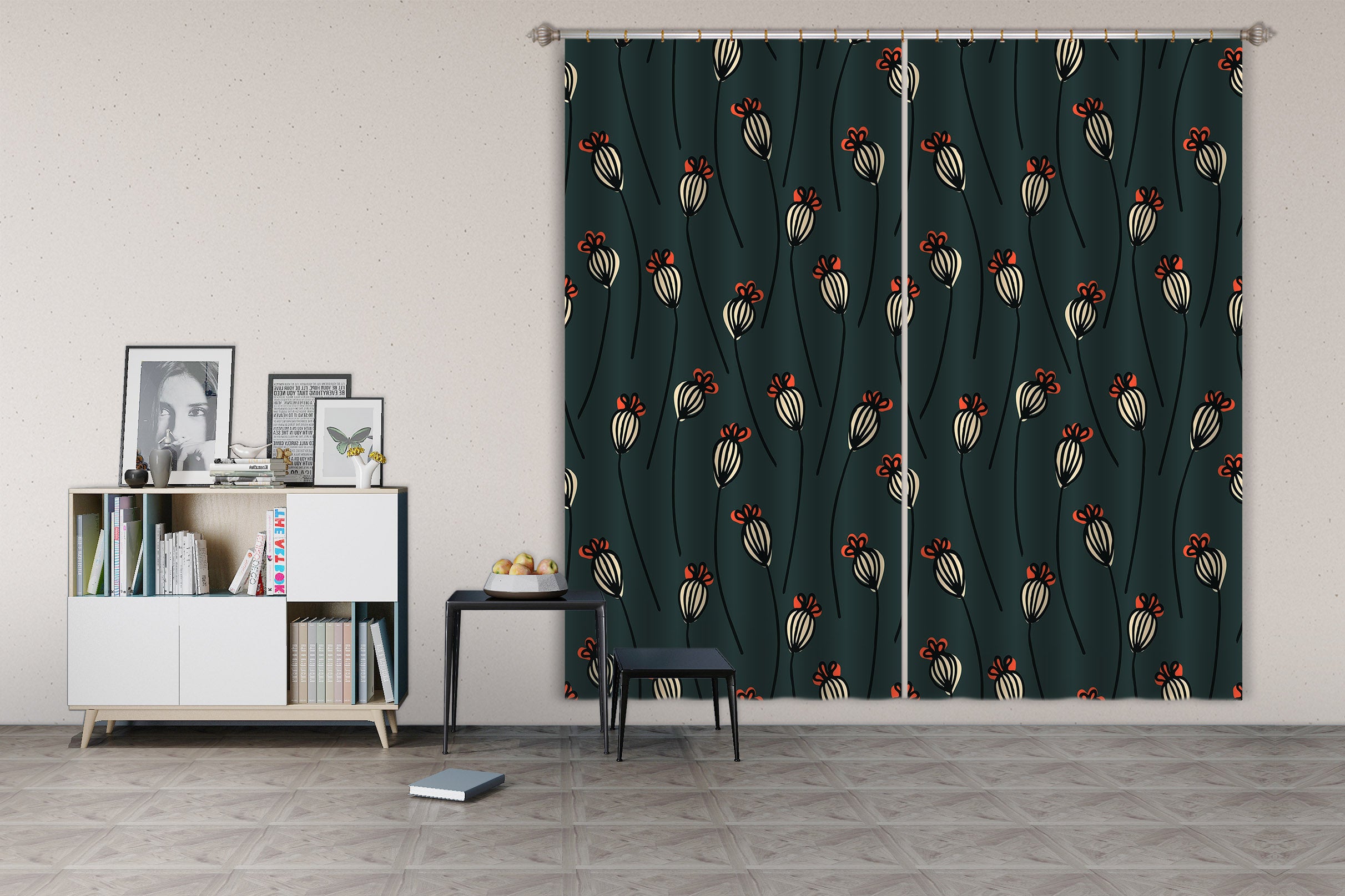 3D Flower Vine 11199 Kashmira Jayaprakash Curtain Curtains Drapes