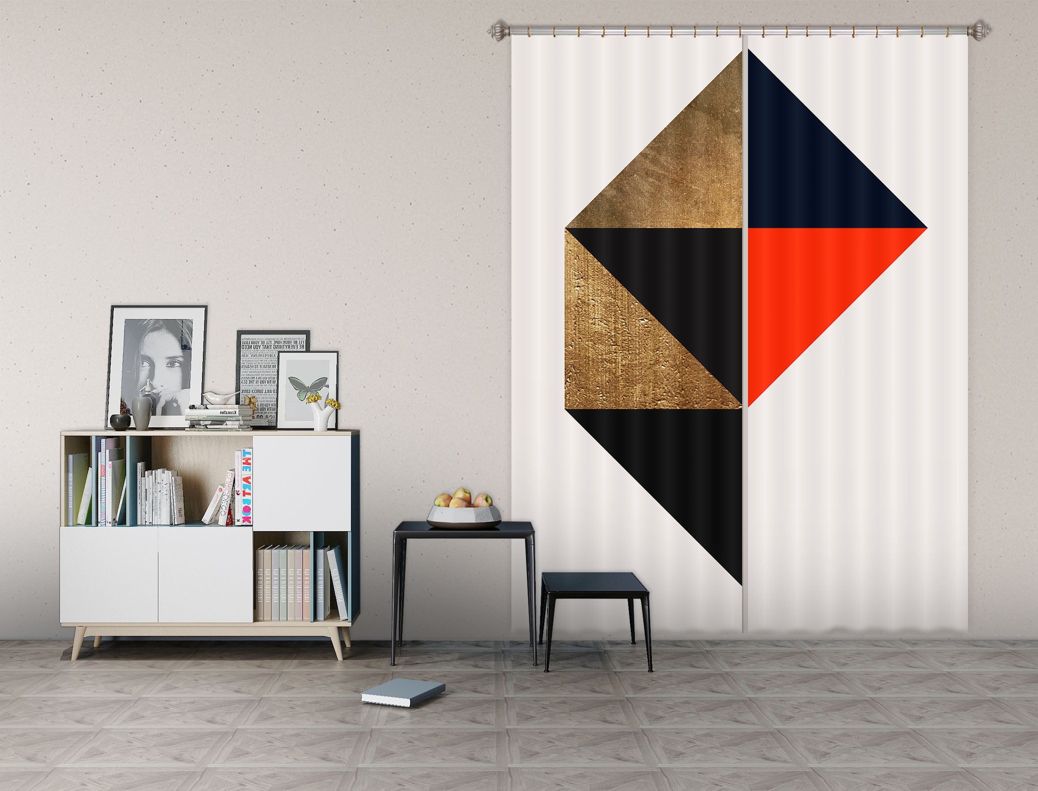 3D Black Graphics 1130 Boris Draschoff Curtain Curtains Drapes