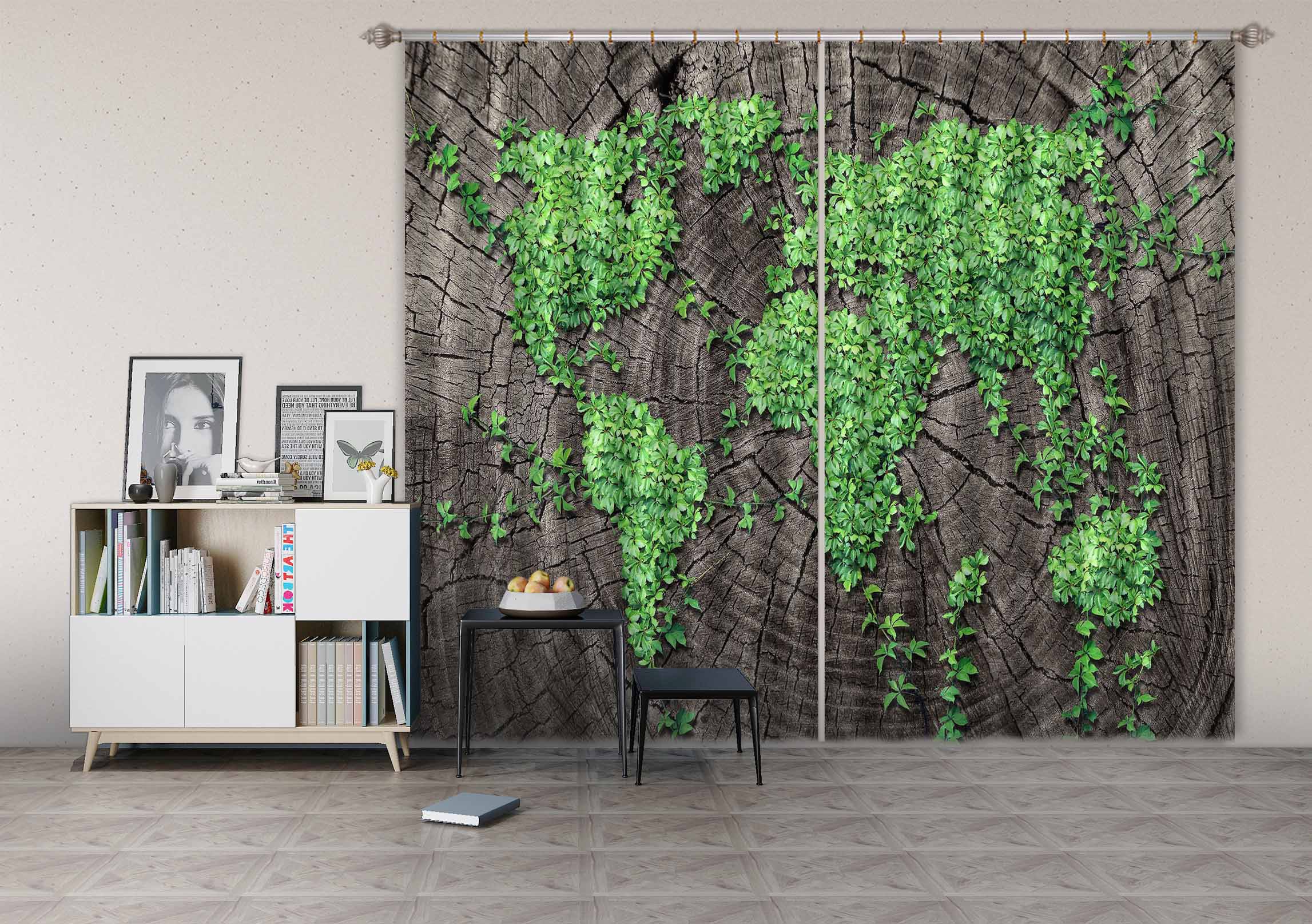 3D Green Forest 719 Curtains Drapes