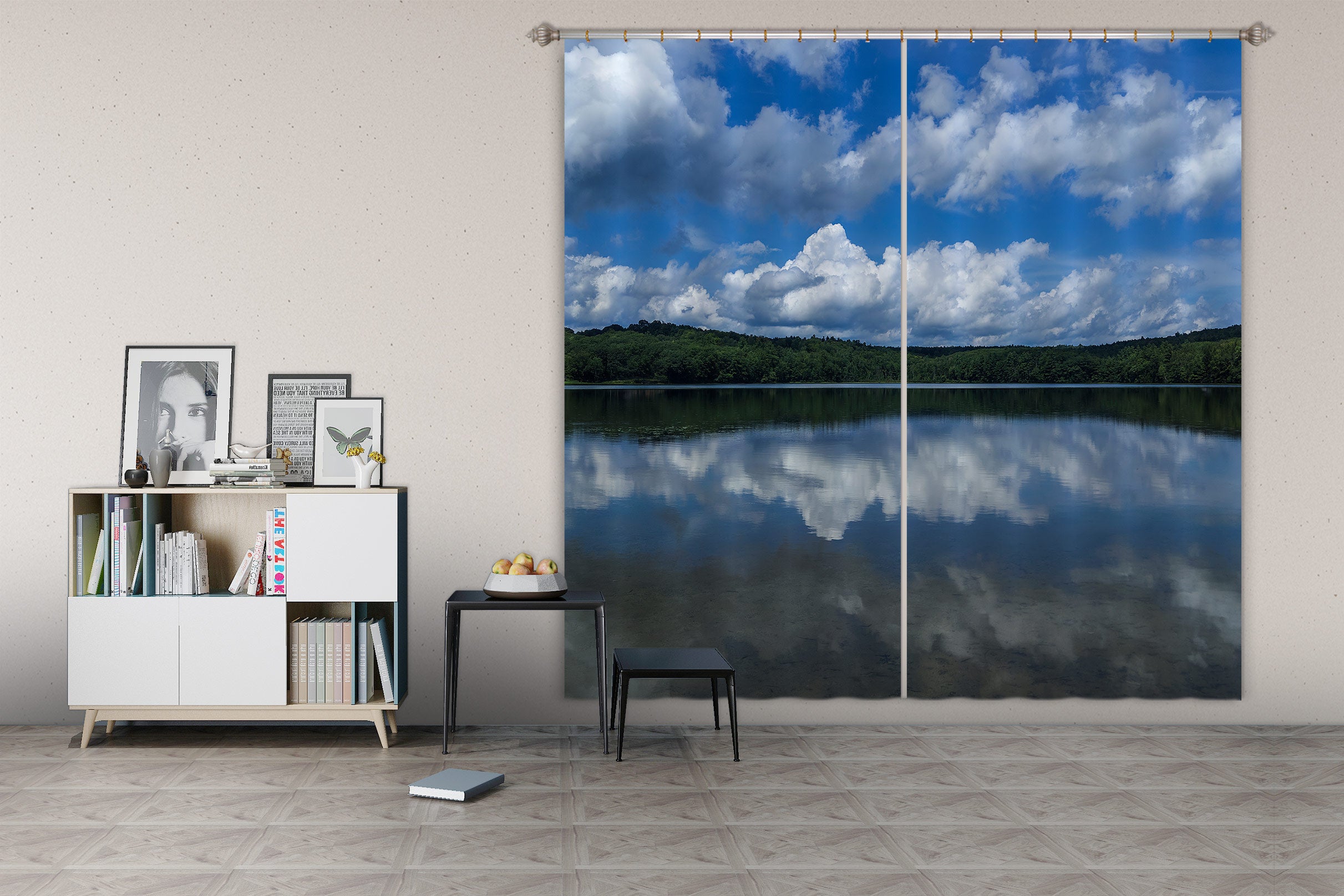 3D Cloud Lake 004 Jerry LoFaro Curtain Curtains Drapes