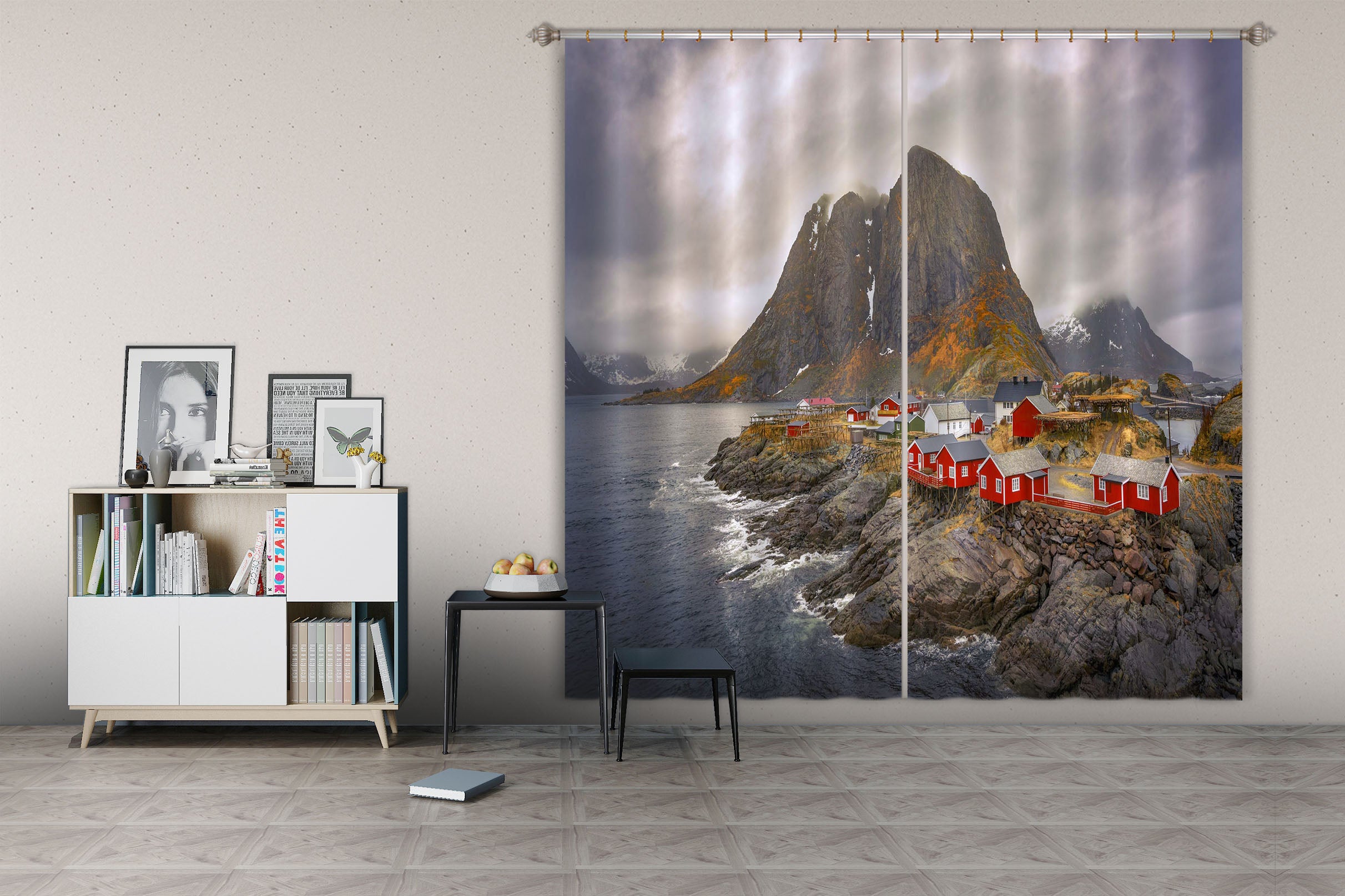 3D Red House 153 Marco Carmassi Curtain Curtains Drapes