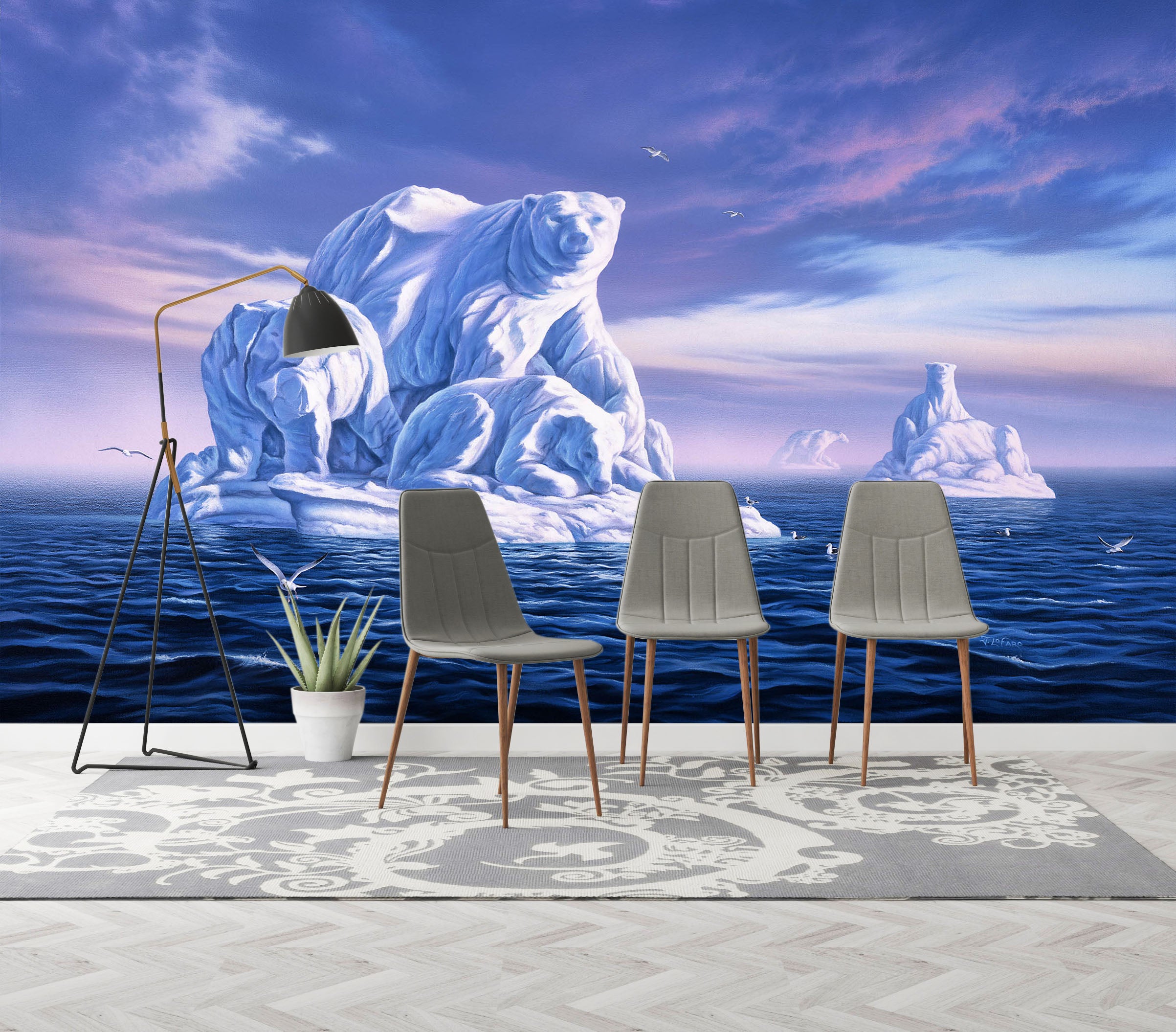 3D Ice Beargs 110 Jerry LoFaro Wall Mural Wall Murals