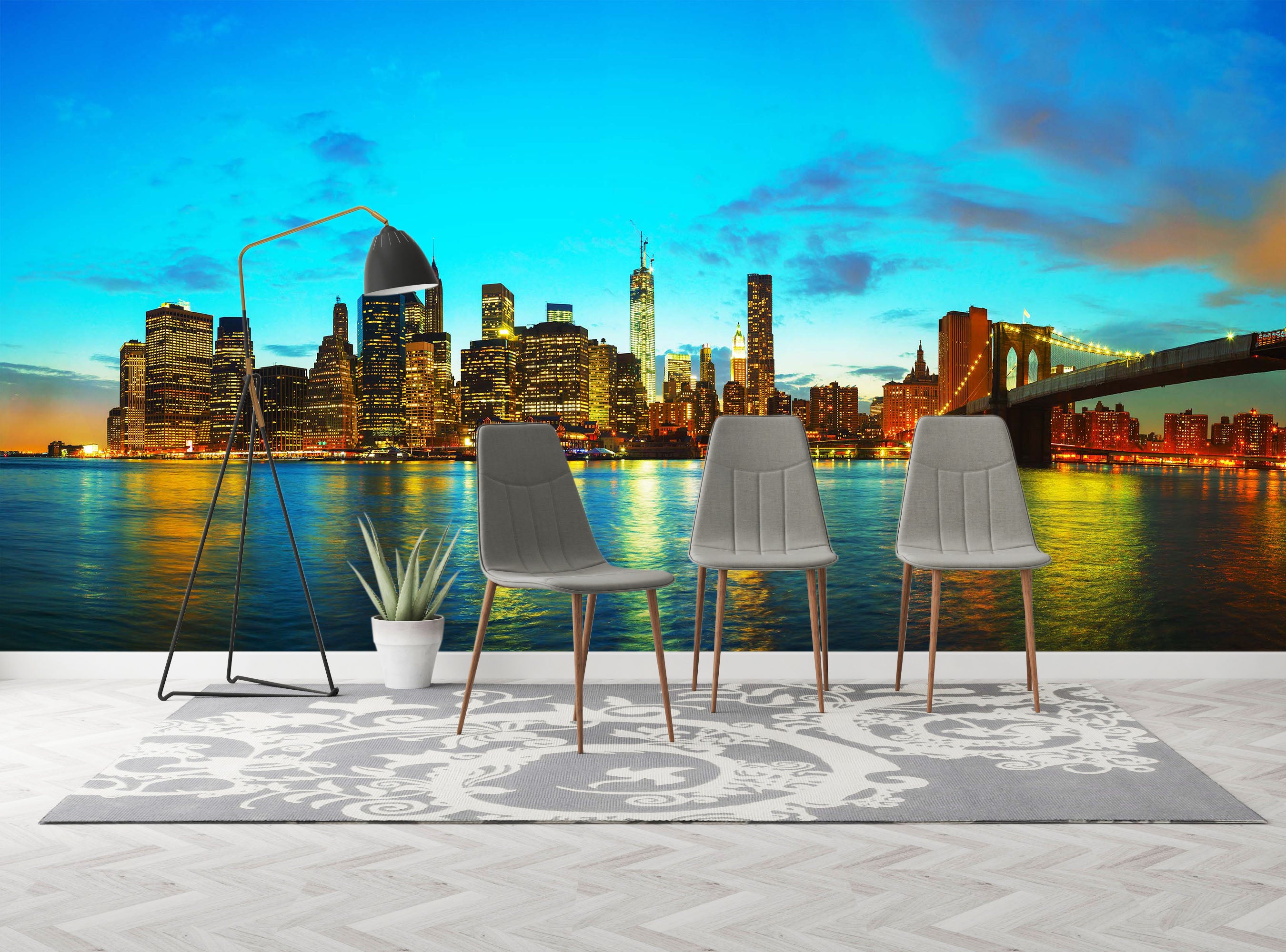 3D City Lights 1449 Wall Murals