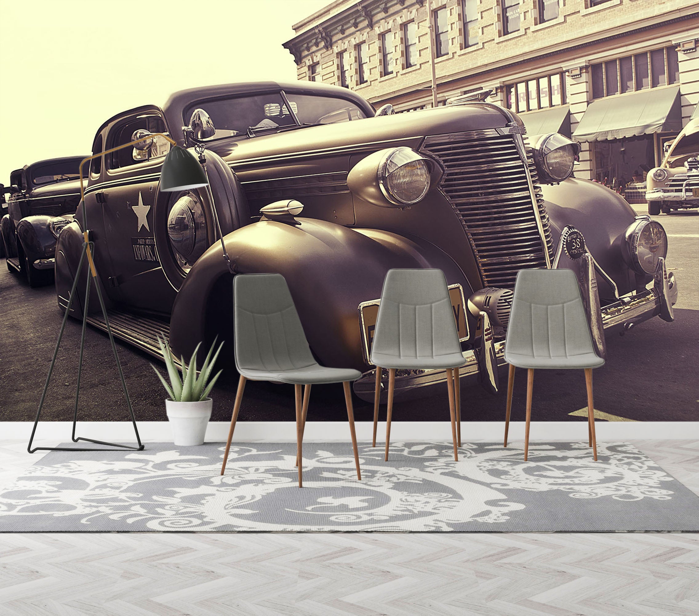 3D Vintage Car 139 Vehicle Wall Murals